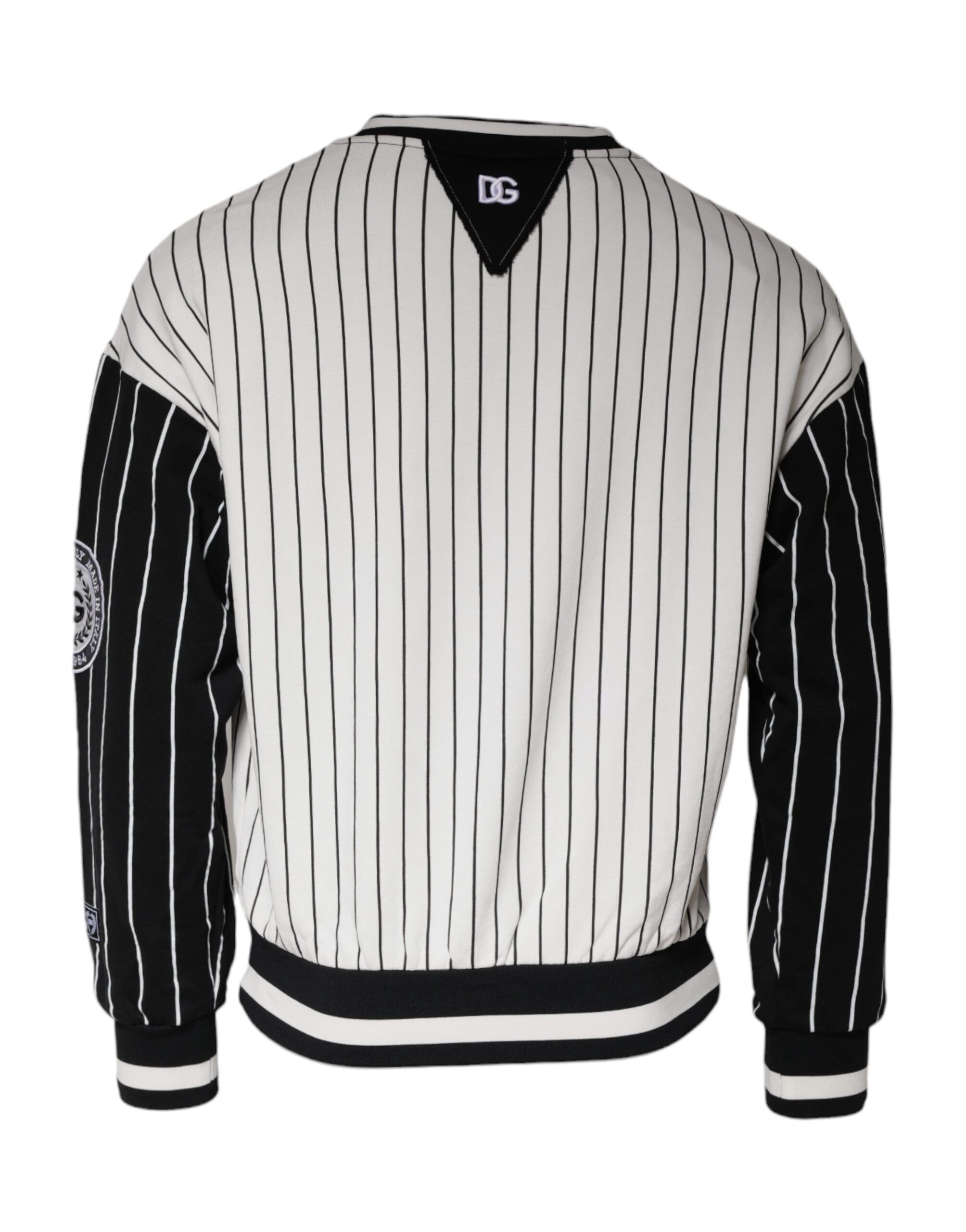 Black White Stripes Logo Sweatshirt Men's Sweater (Pre-Owned) - Dolce & Gabbana - Modalova