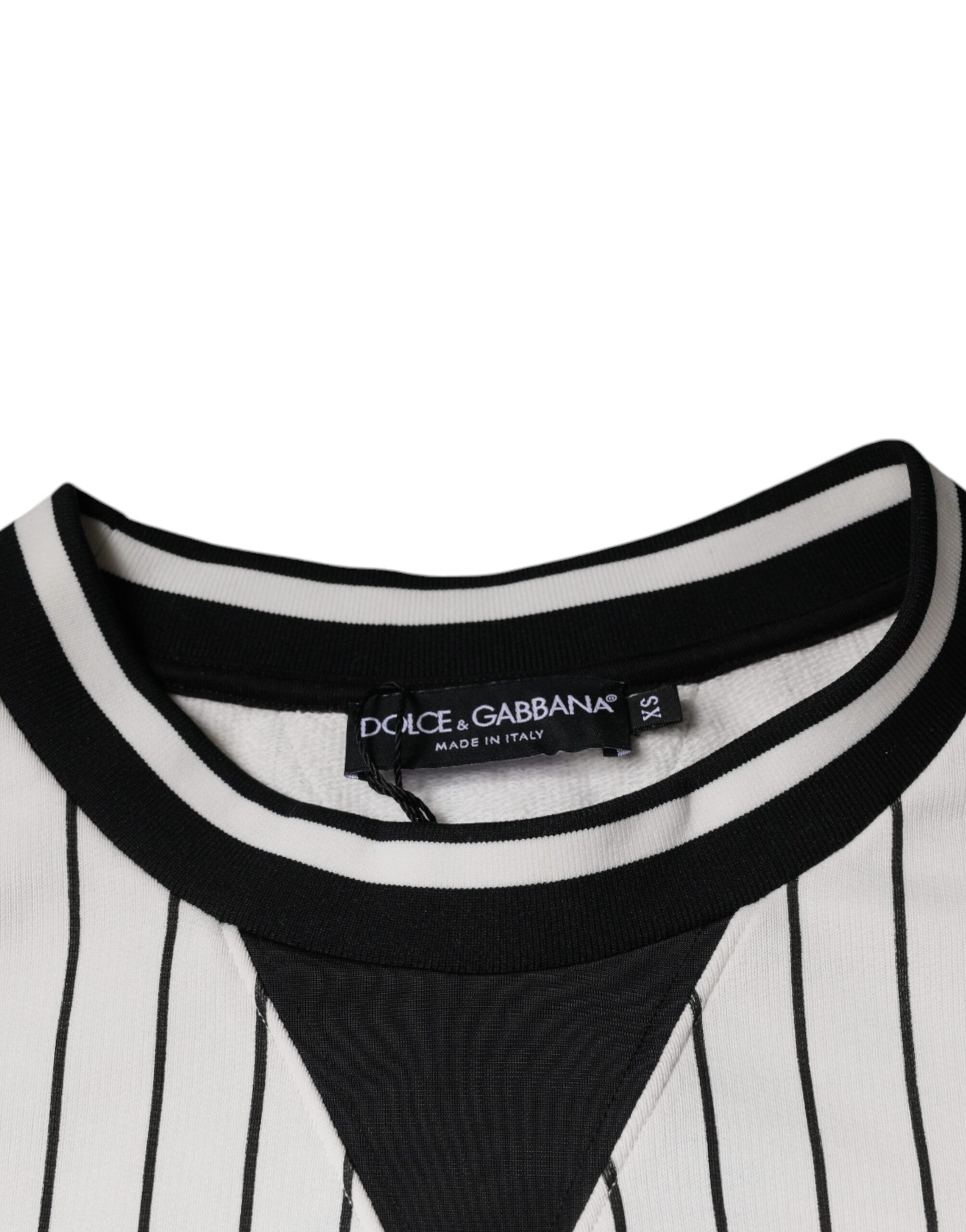 Black White Stripes Logo Sweatshirt Men's Sweater (Pre-Owned) - Dolce & Gabbana - Modalova
