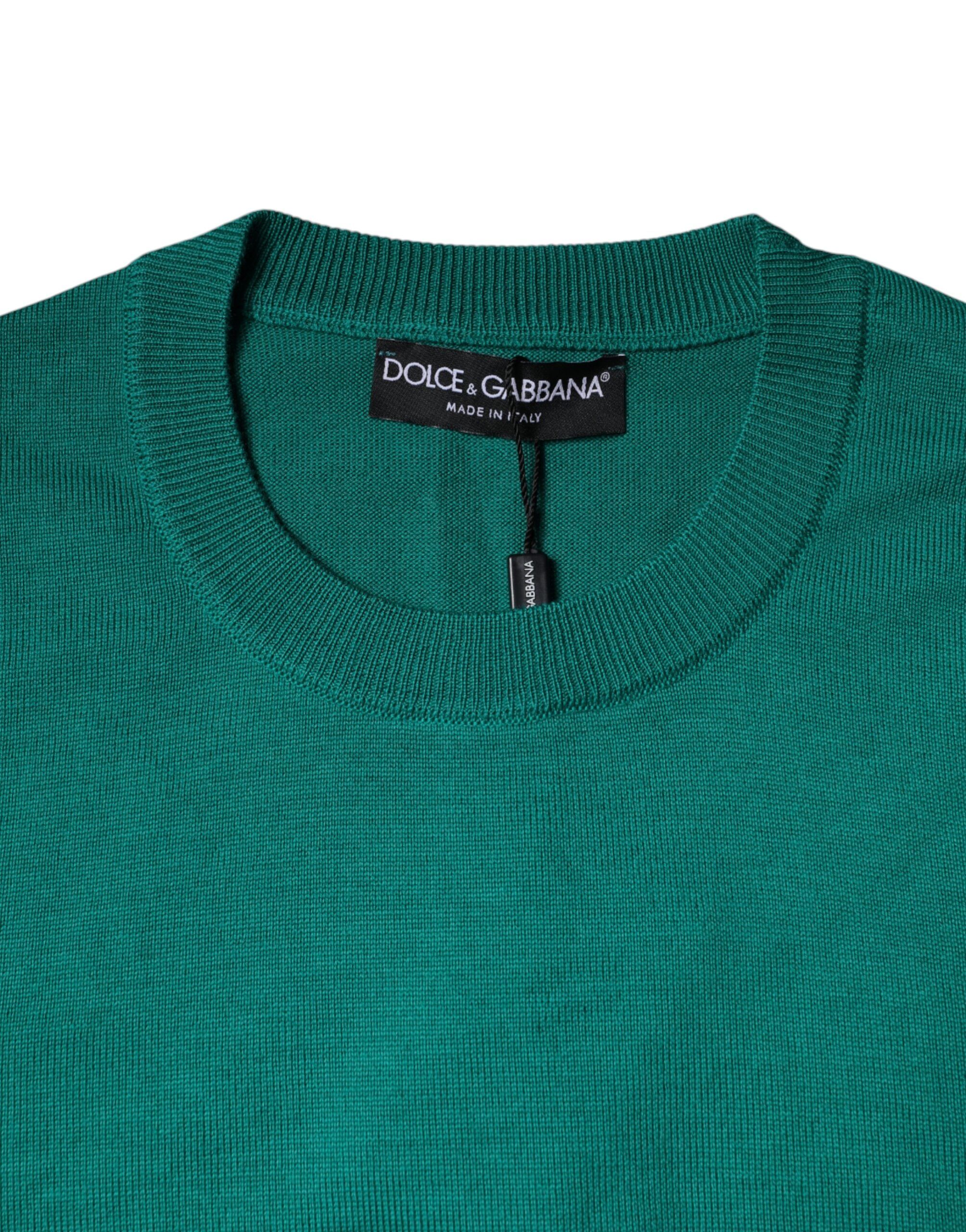 Wool Knit Crew Neck Pullover Men's Sweater - Dolce & Gabbana - Modalova