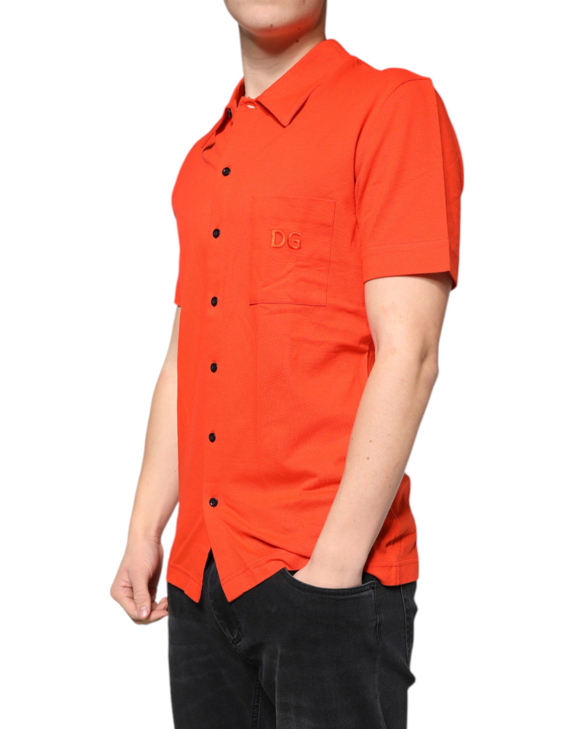 Cotton Button Down Casual Polo Men's Shirt - Dolce & Gabbana - Modalova