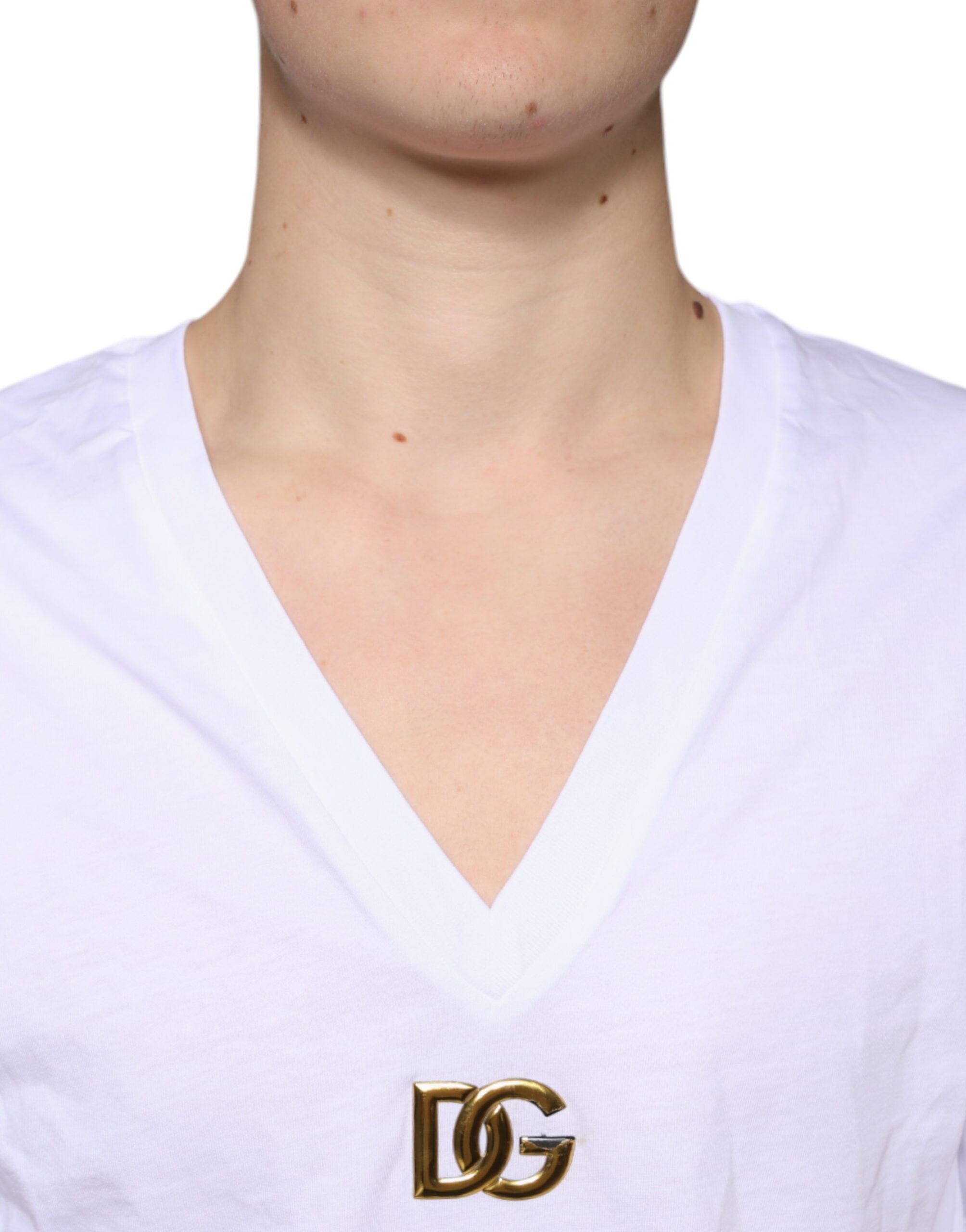 Logo Cotton Vneck Short Sleeve Men's T-shirt (Pre-Owned) - Dolce & Gabbana - Modalova