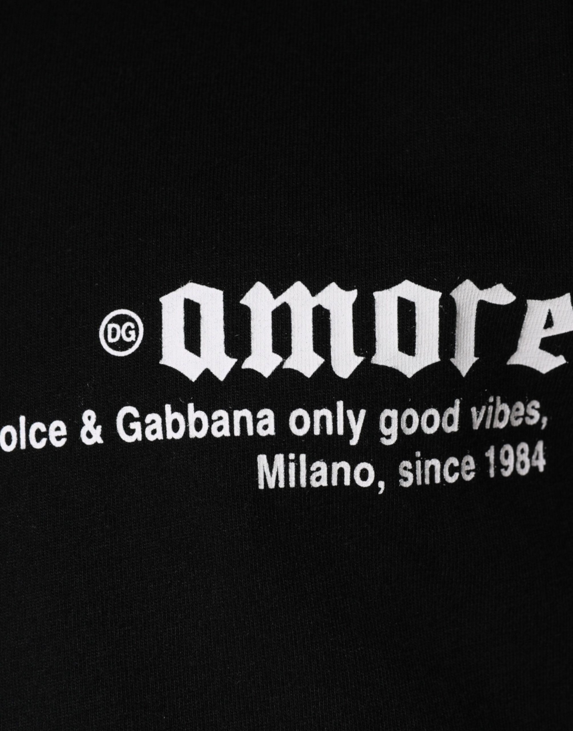 Amore Print Cotton Crew Neck Men's T-shirt - Dolce & Gabbana - Modalova