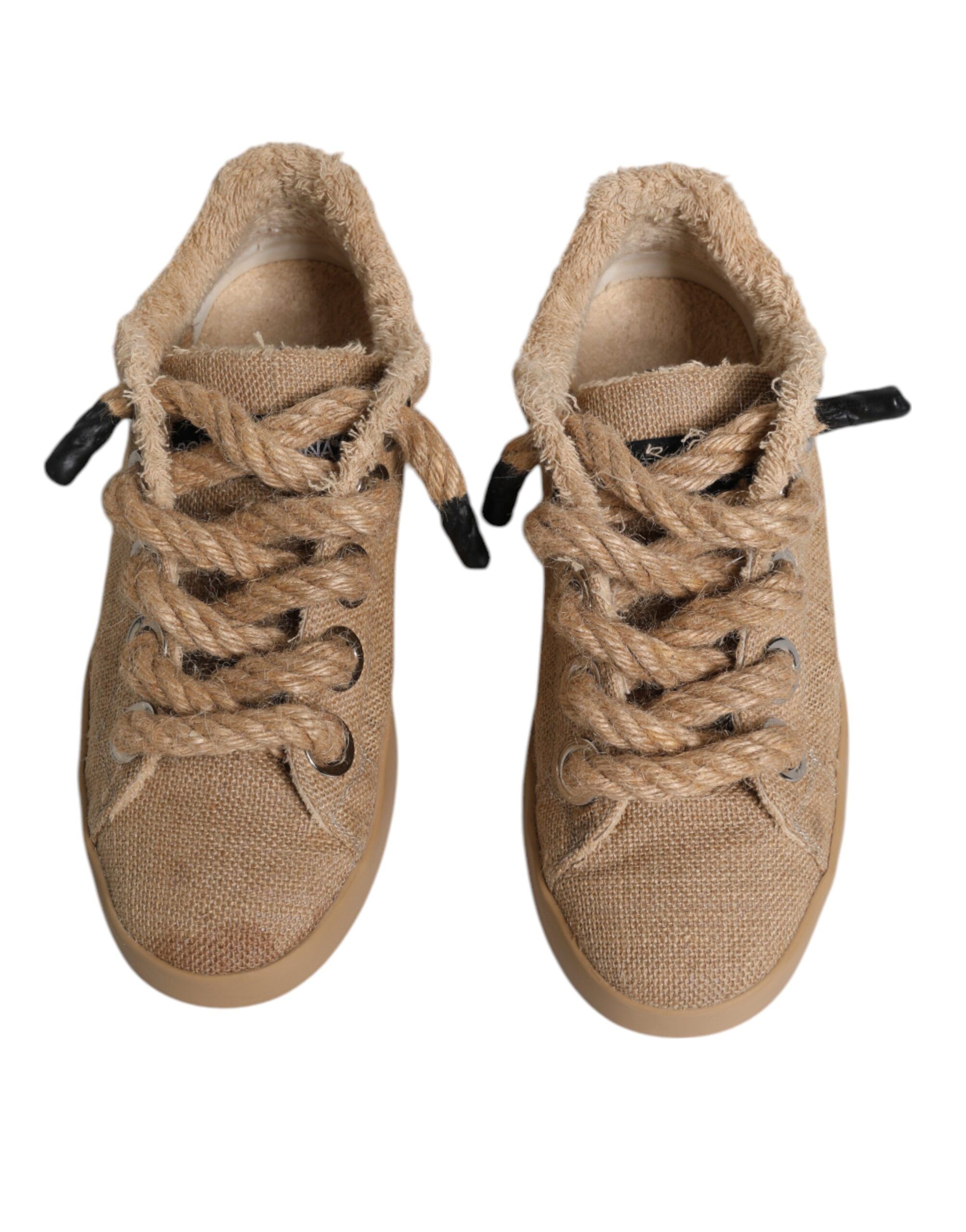Jute Fabric Low Top Men Sneakers Men's Shoes - Dolce & Gabbana - Modalova