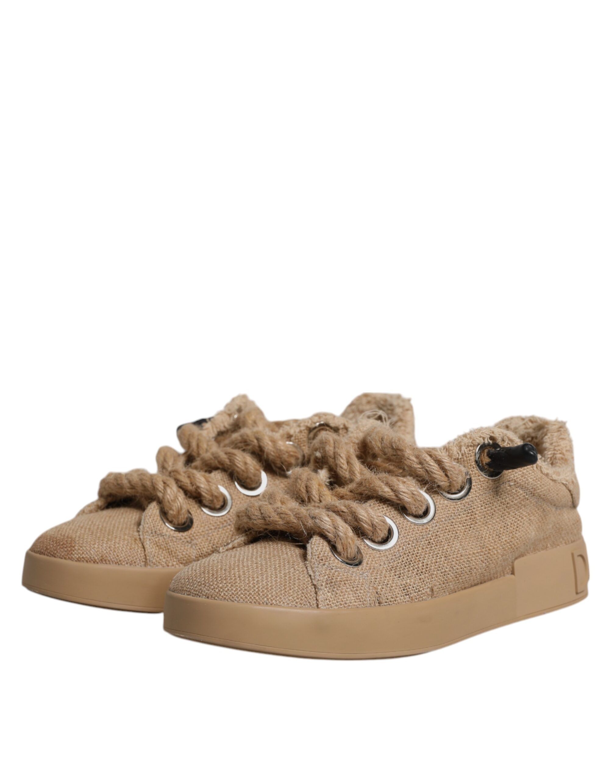 Jute Fabric Low Top Men Sneakers Men's Shoes - Dolce & Gabbana - Modalova