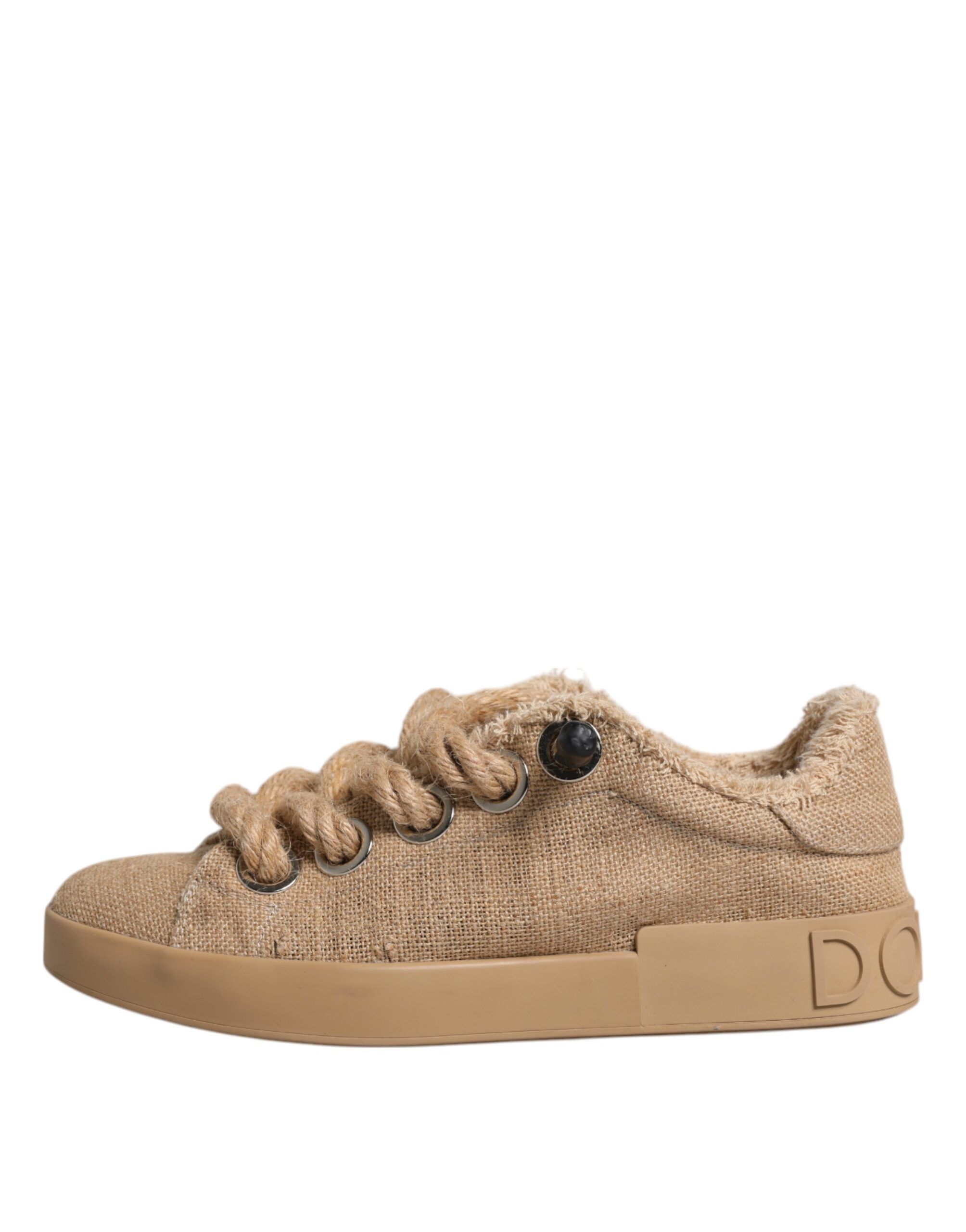 Jute Fabric Low Top Men Sneakers Men's Shoes - Dolce & Gabbana - Modalova