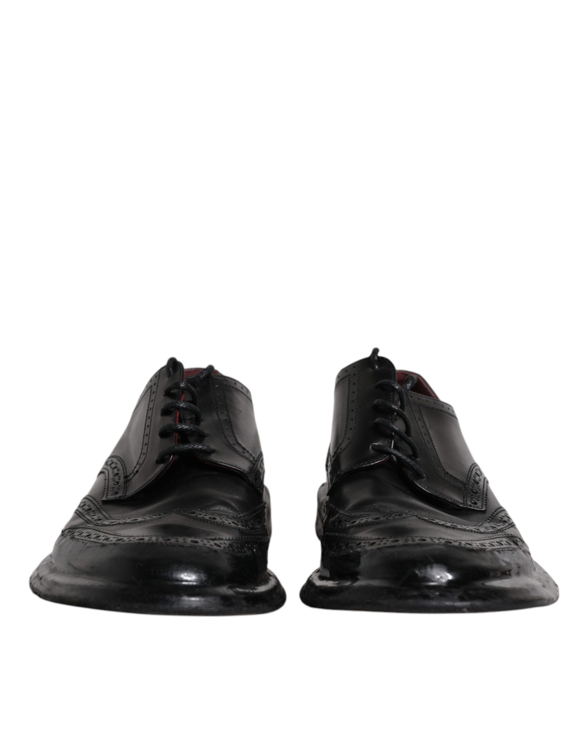 Leather Derby Wingtip Formal Men's Shoes - Dolce & Gabbana - Modalova