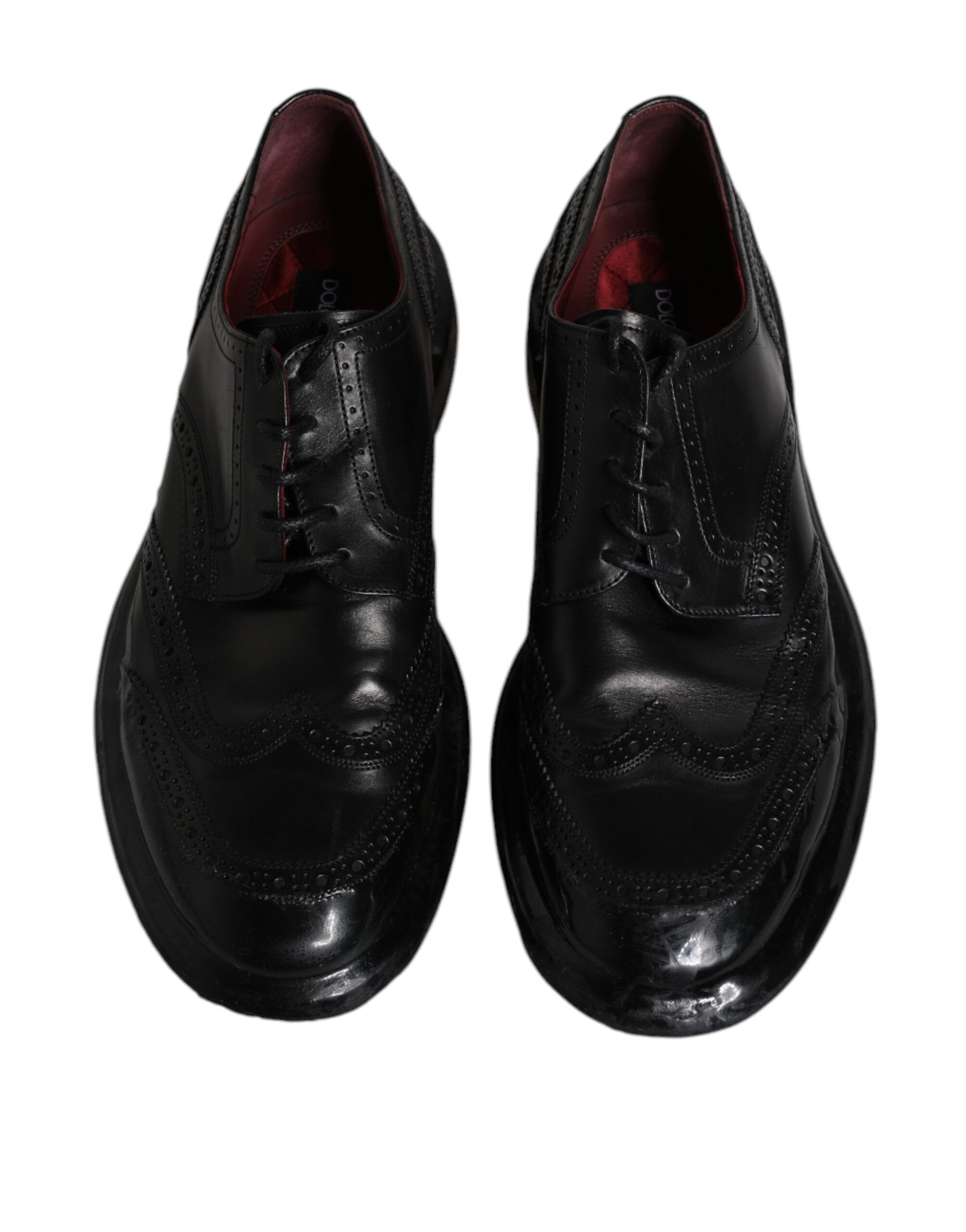 Leather Derby Wingtip Formal Men's Shoes - Dolce & Gabbana - Modalova