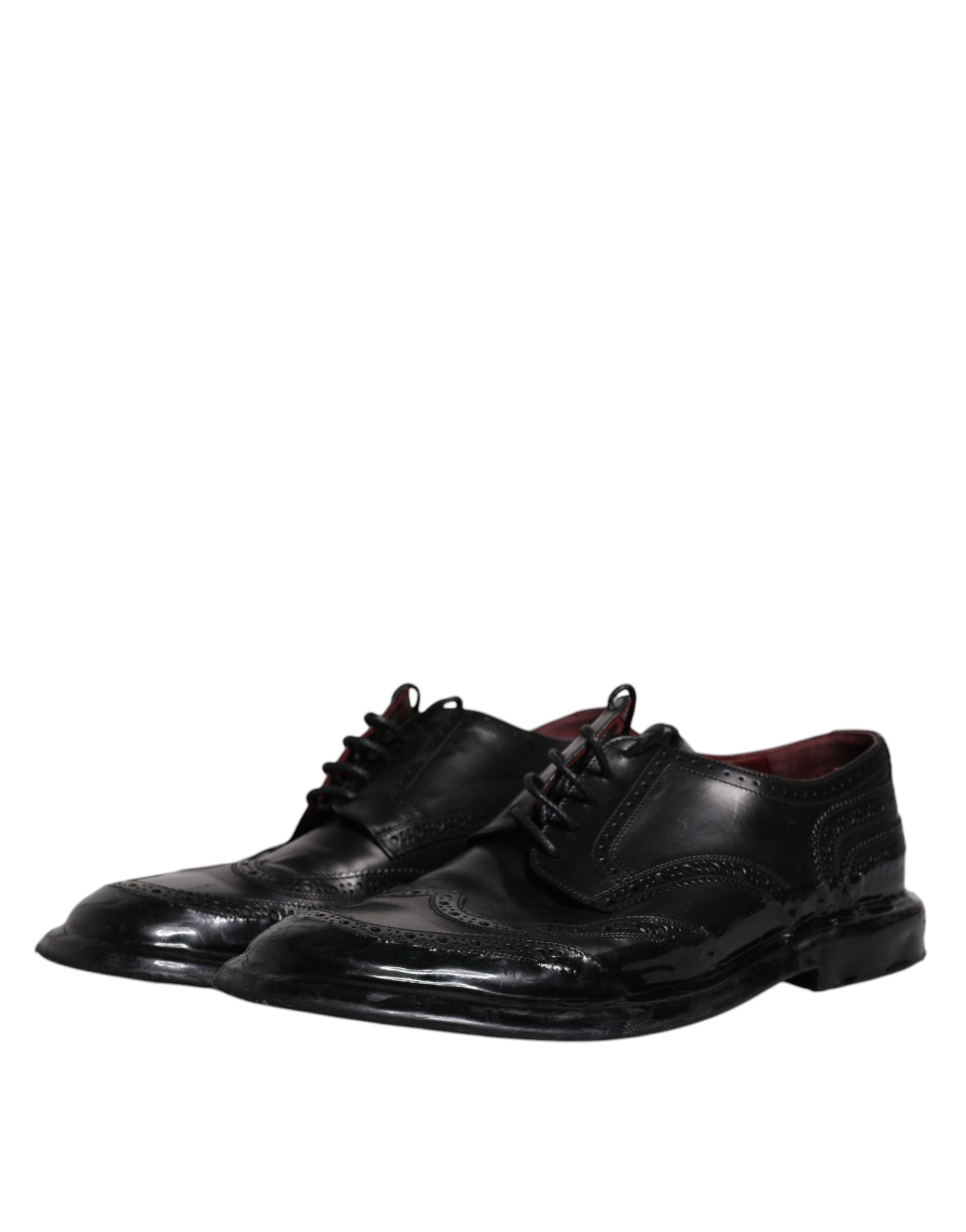 Leather Derby Wingtip Formal Men's Shoes - Dolce & Gabbana - Modalova