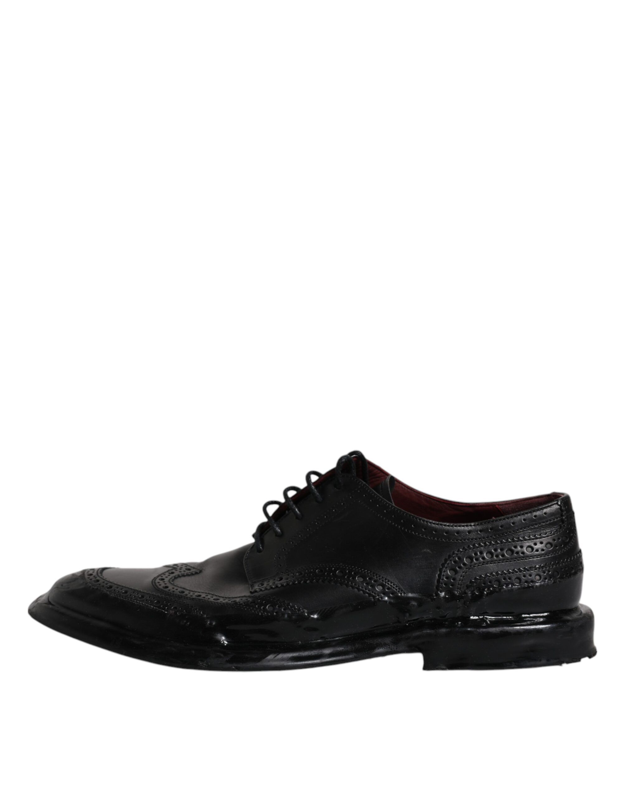 Leather Derby Wingtip Formal Men's Shoes - Dolce & Gabbana - Modalova