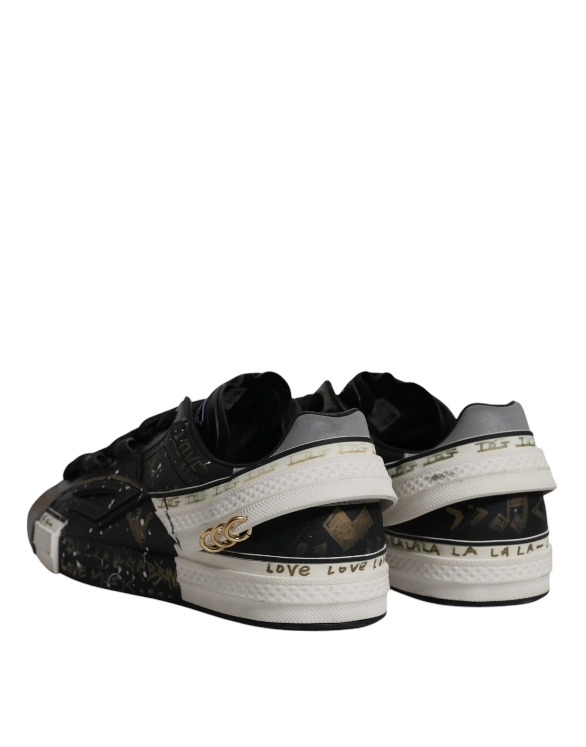 Black White Portofino Low Top Sneakers Men's Shoes (Pre-Owned) - Dolce & Gabbana - Modalova
