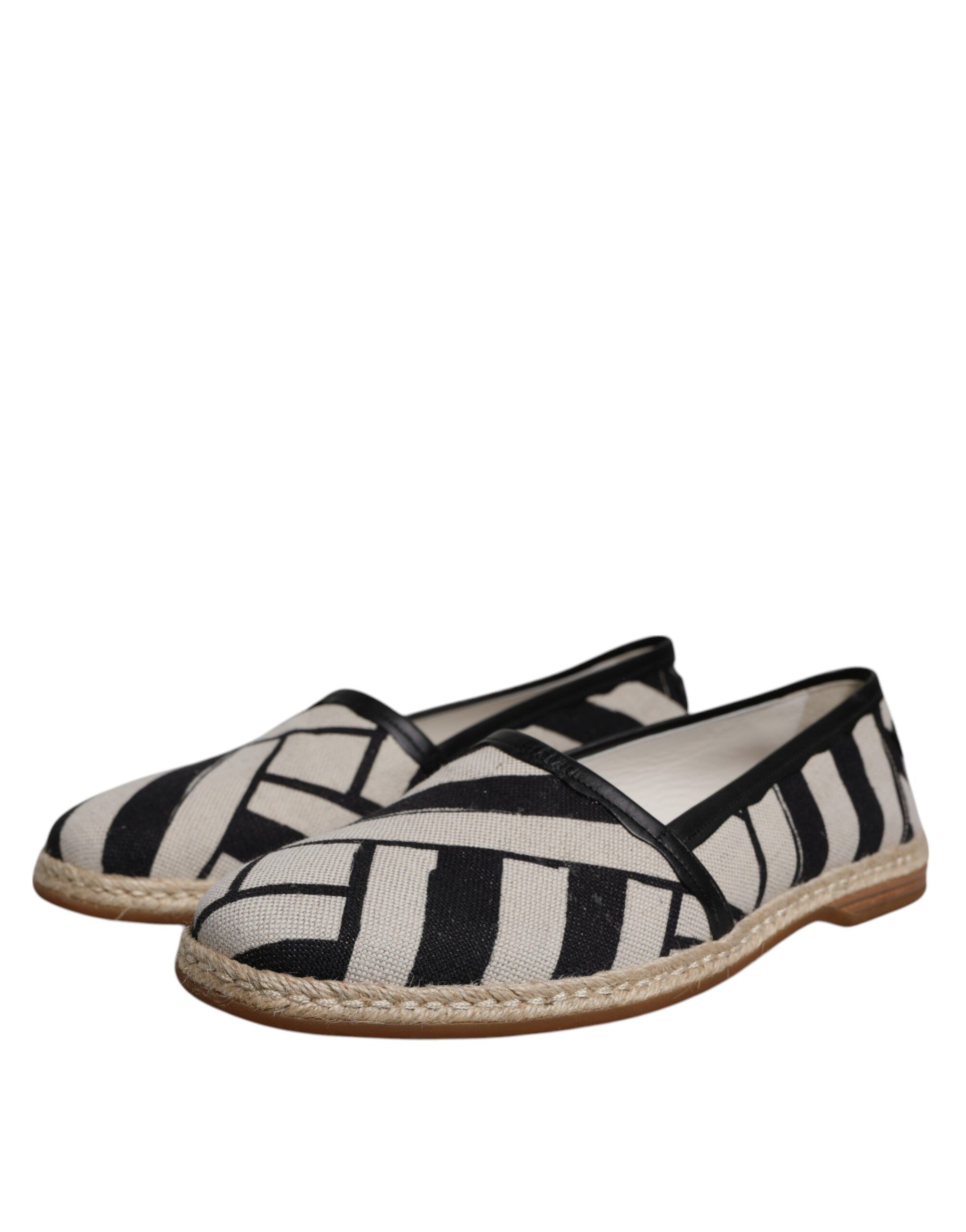 Black White Stripes Slip On Espadrille Men's Shoes - Dolce & Gabbana - Modalova