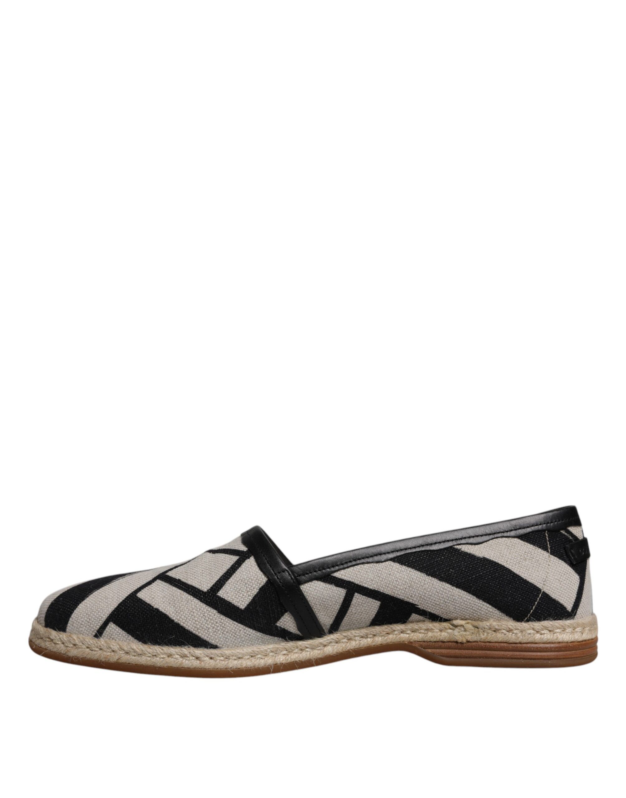 Black White Stripes Slip On Espadrille Men's Shoes - Dolce & Gabbana - Modalova
