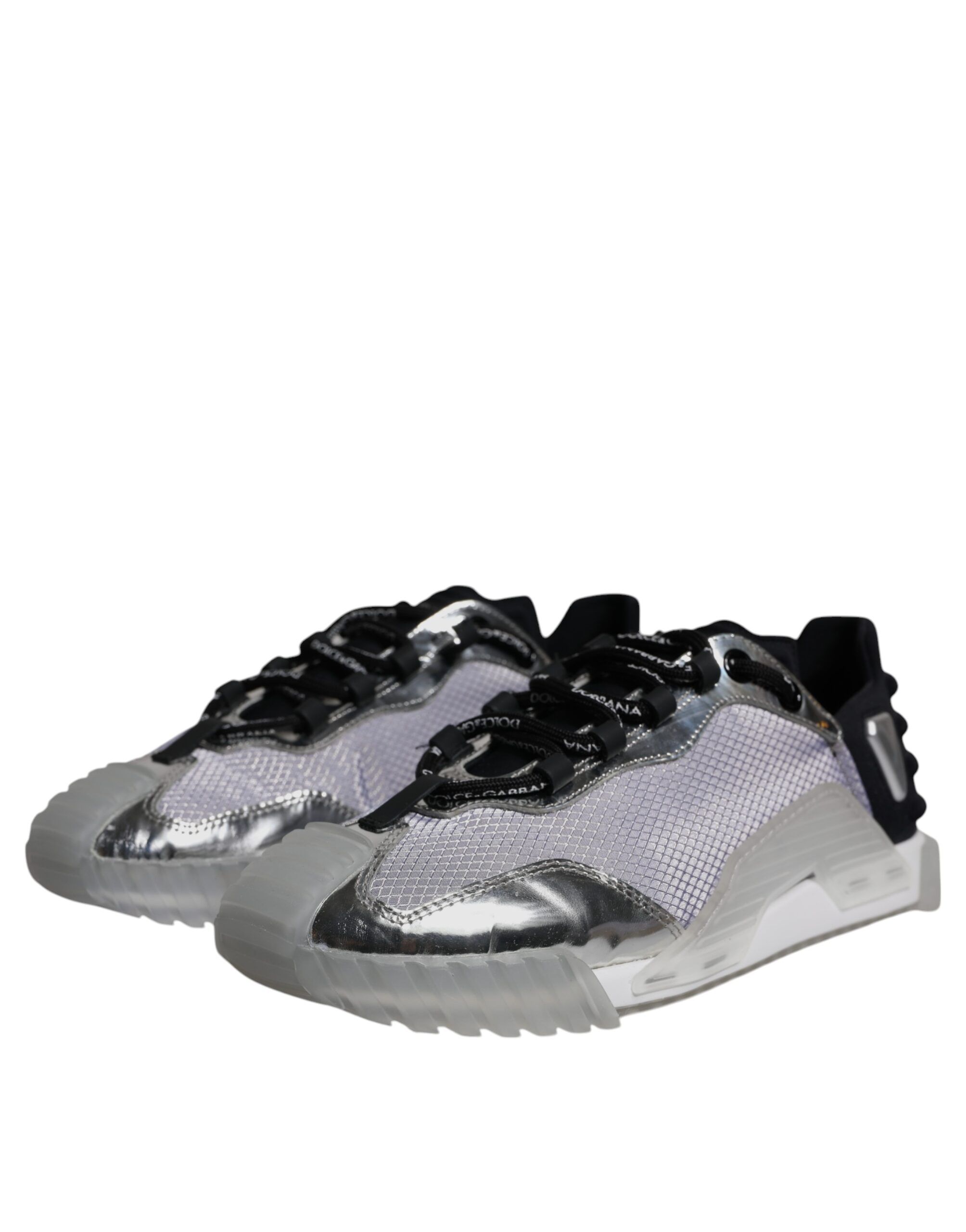 Silver Black Nylon NS1 Low Top Sneakers Men's Shoes (Pre-Owned) - Dolce & Gabbana - Modalova
