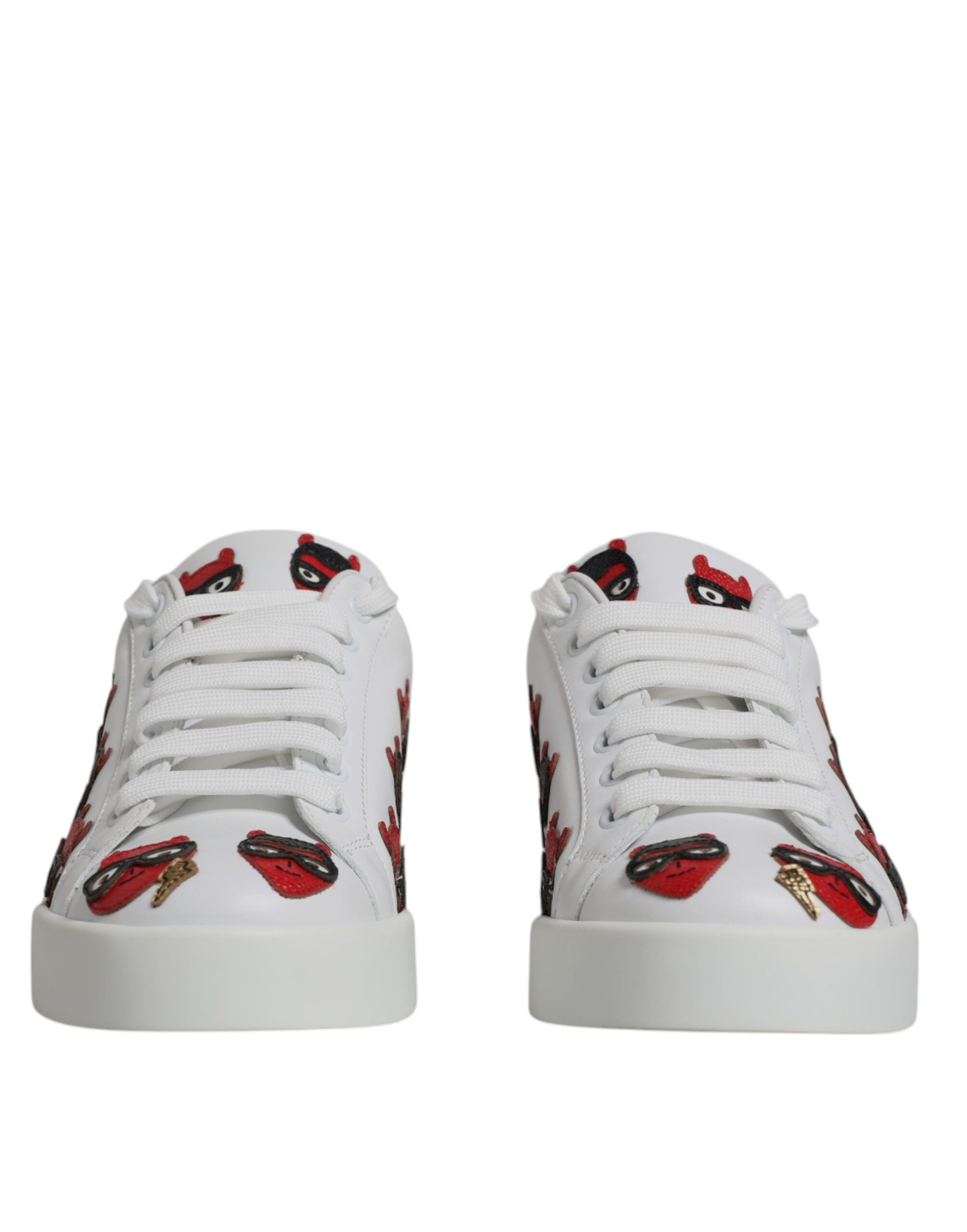 White Devil Face Portofino Sneakers Women's Shoes - Dolce & Gabbana - Modalova