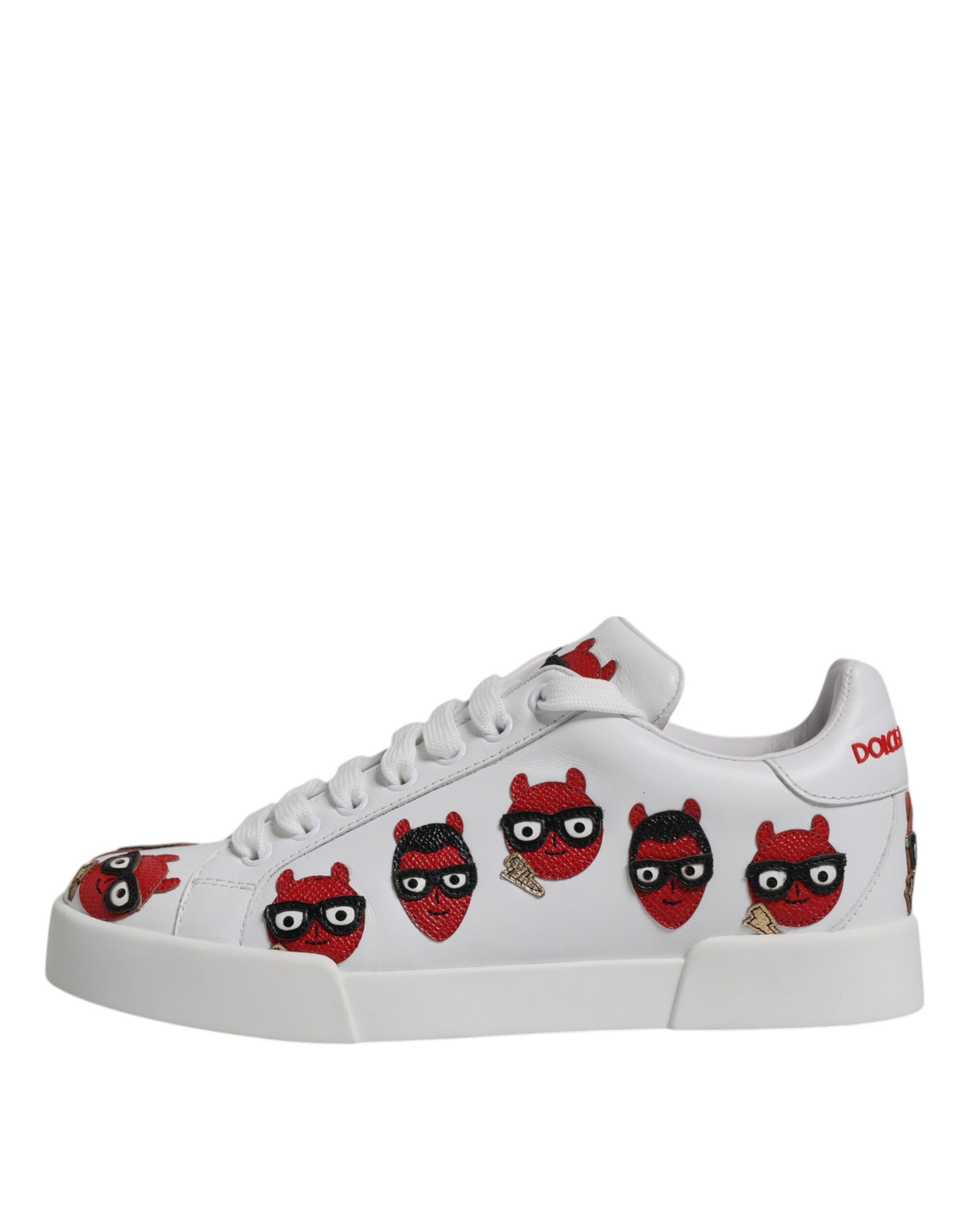 White Devil Face Portofino Sneakers Women's Shoes - Dolce & Gabbana - Modalova