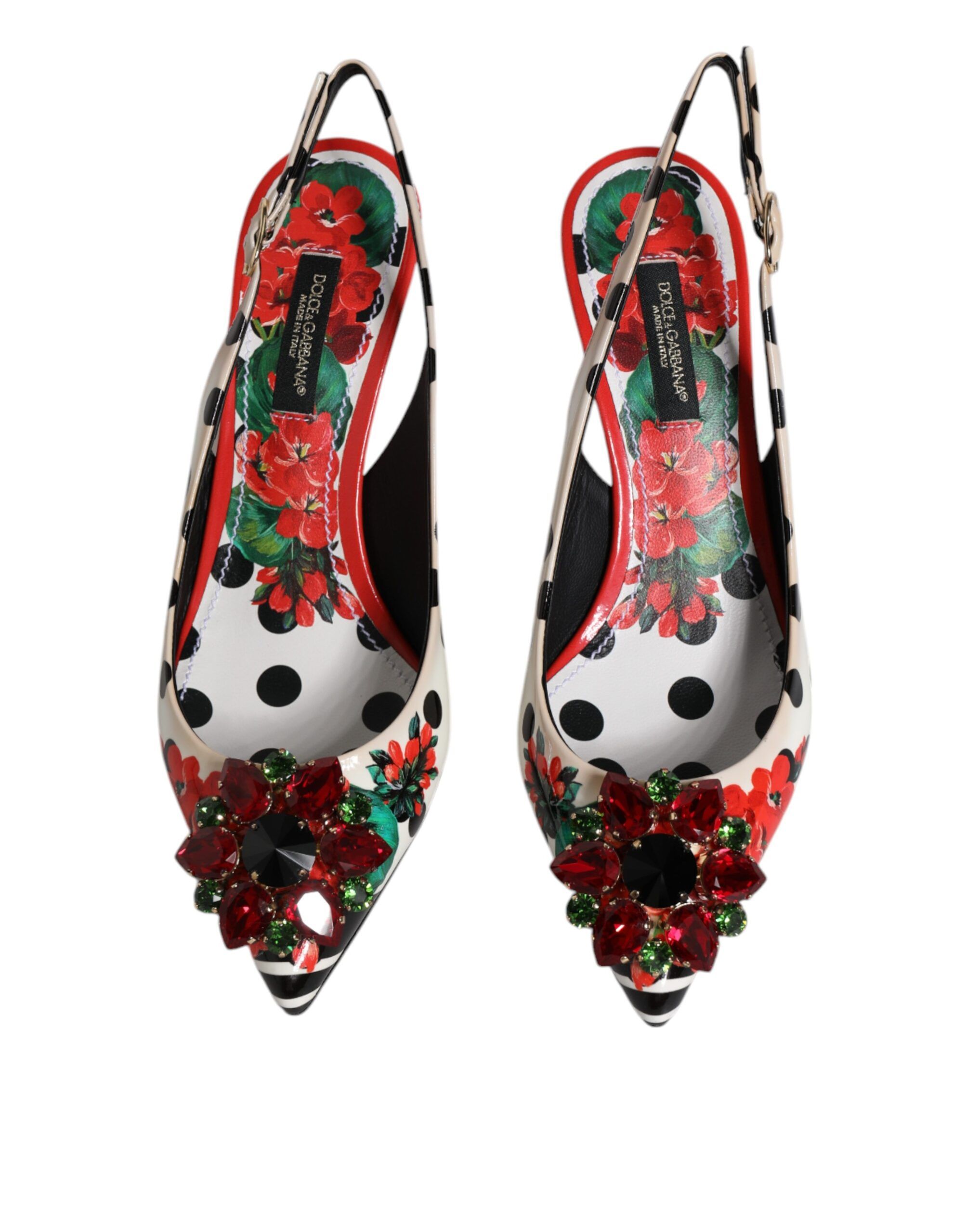 Leather Crystal Heels Slingback Women's Shoes (Pre-Owned) - Dolce & Gabbana - Modalova
