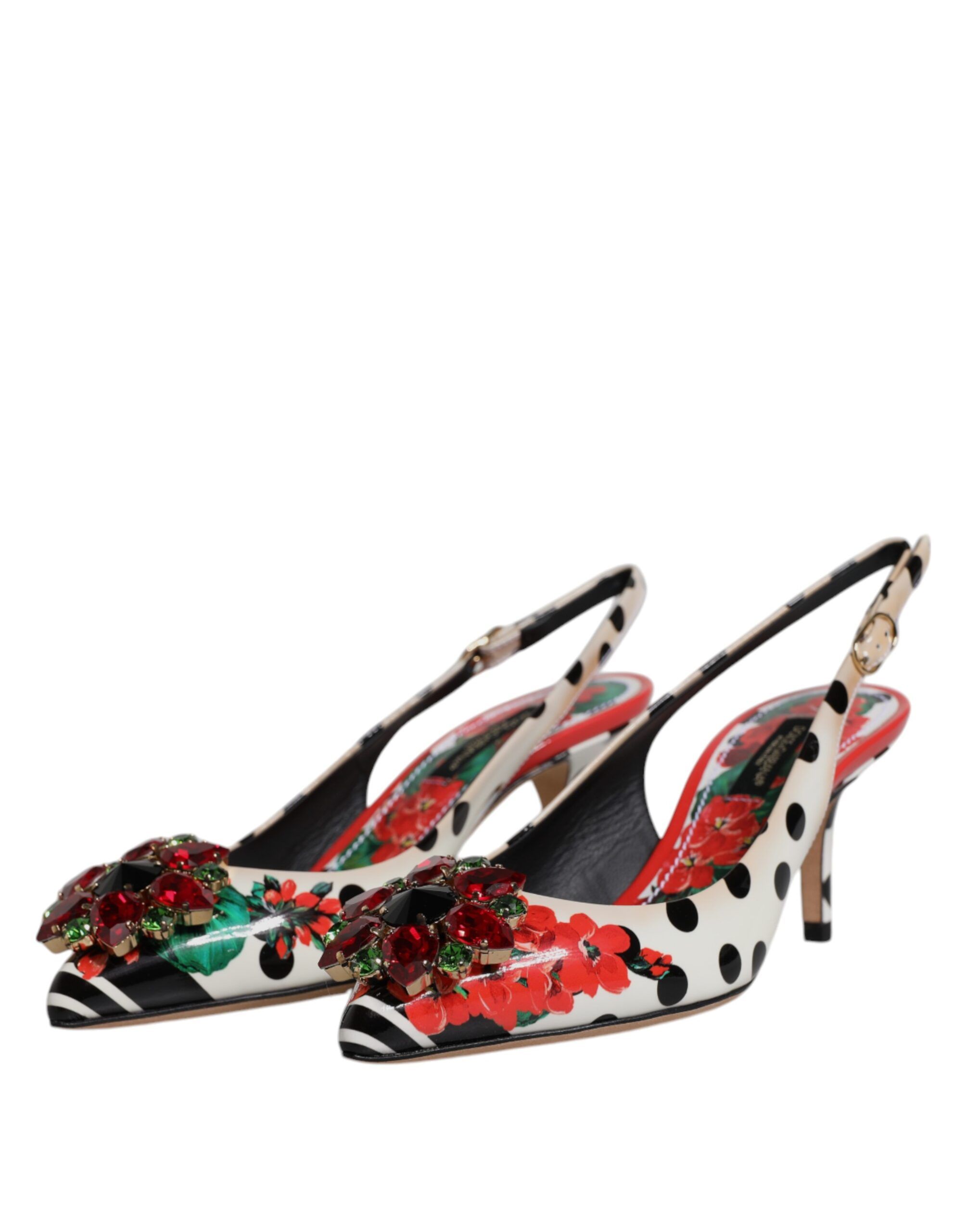 Leather Crystal Heels Slingback Women's Shoes (Pre-Owned) - Dolce & Gabbana - Modalova