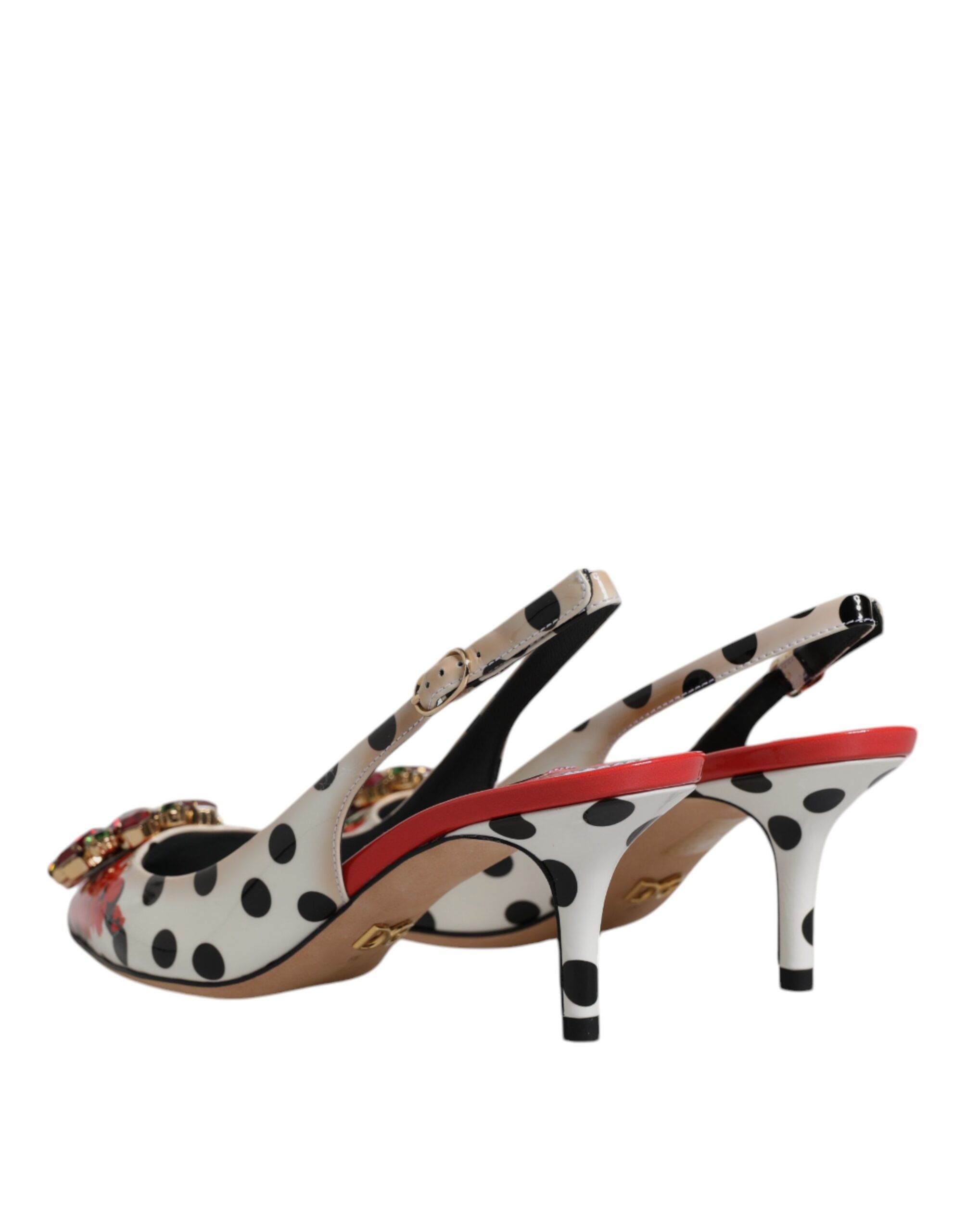 Leather Crystal Heels Slingback Women's Shoes (Pre-Owned) - Dolce & Gabbana - Modalova