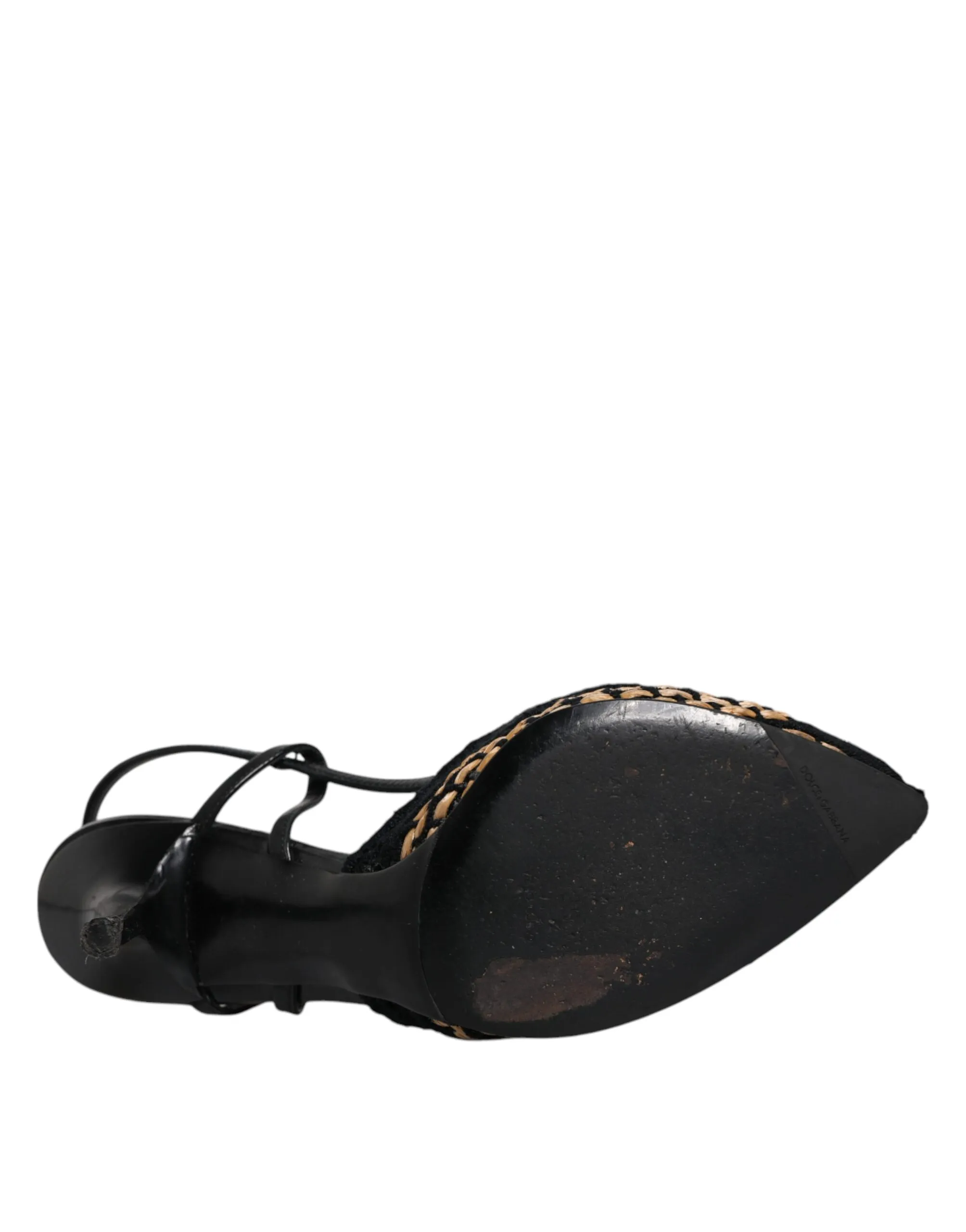 Black Brown Lace High Heels Slingback Women's Shoes (Pre-Owned) - Dolce & Gabbana - Modalova