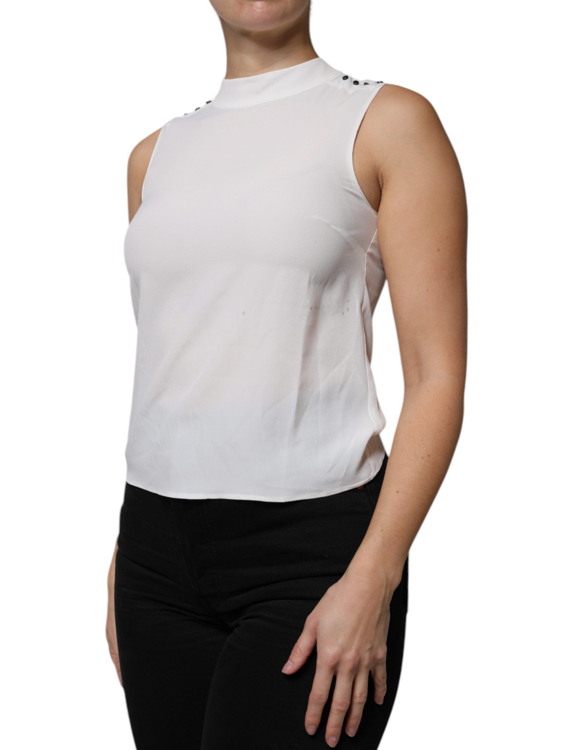 Mock Neckline Sleeveless Tank Blouse Women's Top (Pre-Owned) - Patrizia Pepe - Modalova