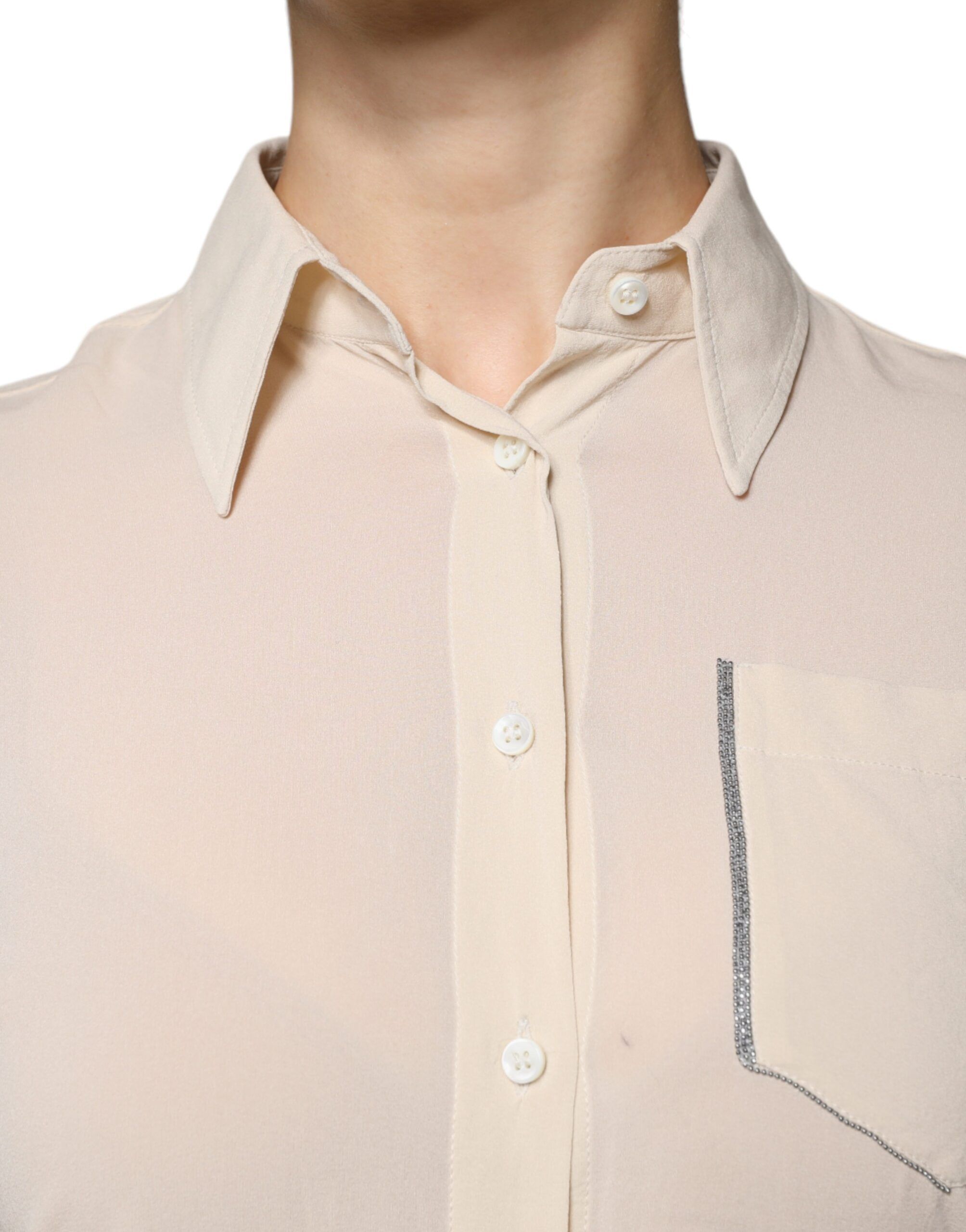 Silk Blend Collared Button Down Women's Top (Pre-Owned) - Brunello Cucinelli - Modalova