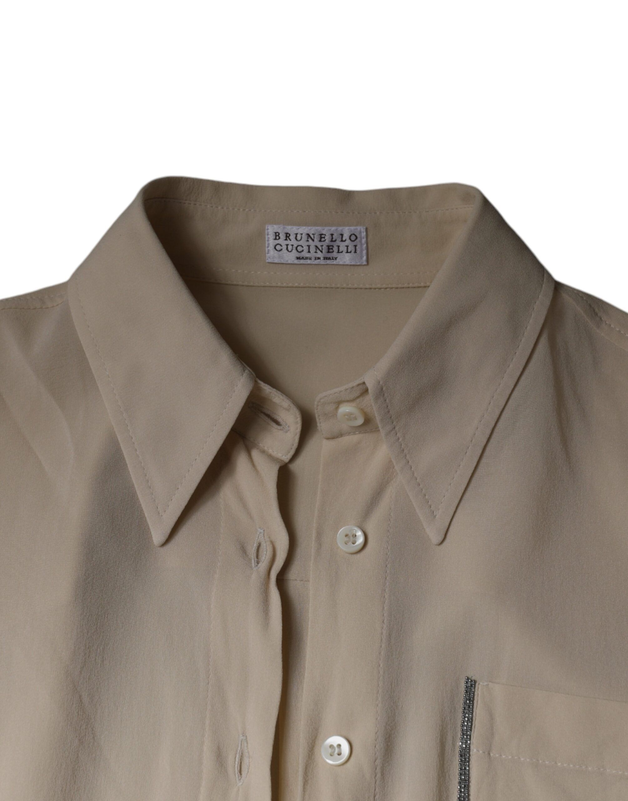 Silk Blend Collared Button Down Women's Top (Pre-Owned) - Brunello Cucinelli - Modalova