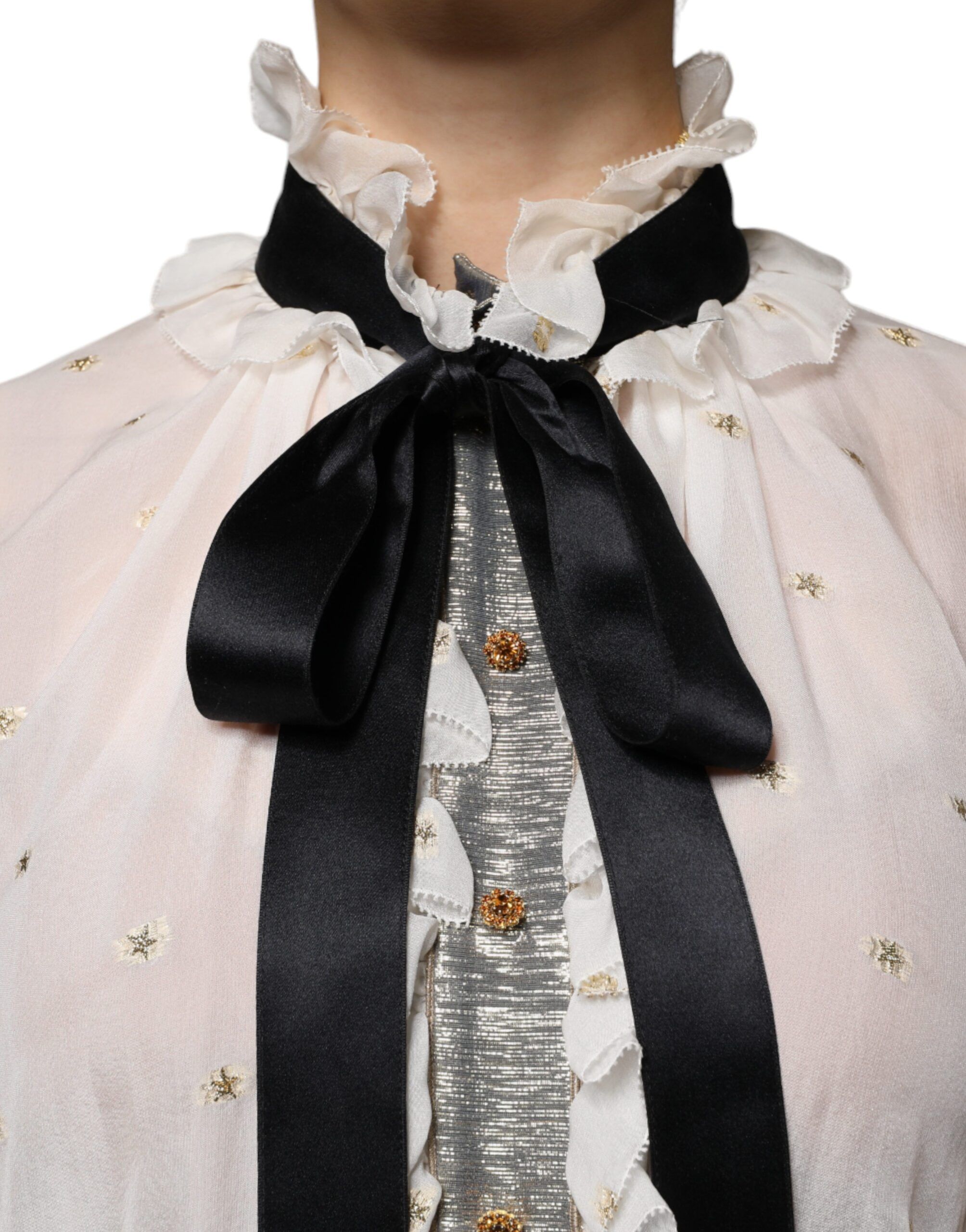 Silk Blend Ascot Collar Blouse Women's Top (Pre-Owned) - Dolce & Gabbana - Modalova