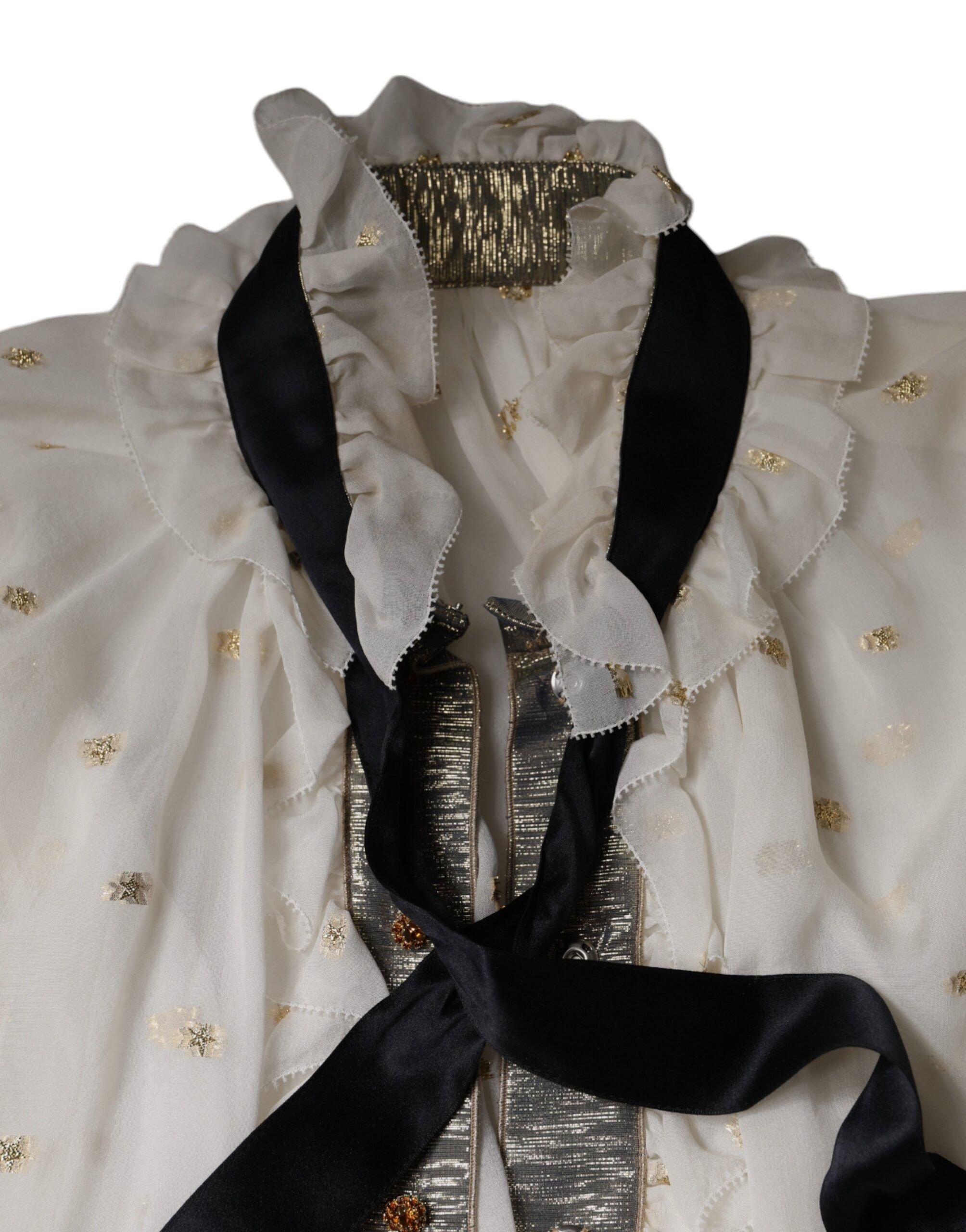 Silk Blend Ascot Collar Blouse Women's Top (Pre-Owned) - Dolce & Gabbana - Modalova