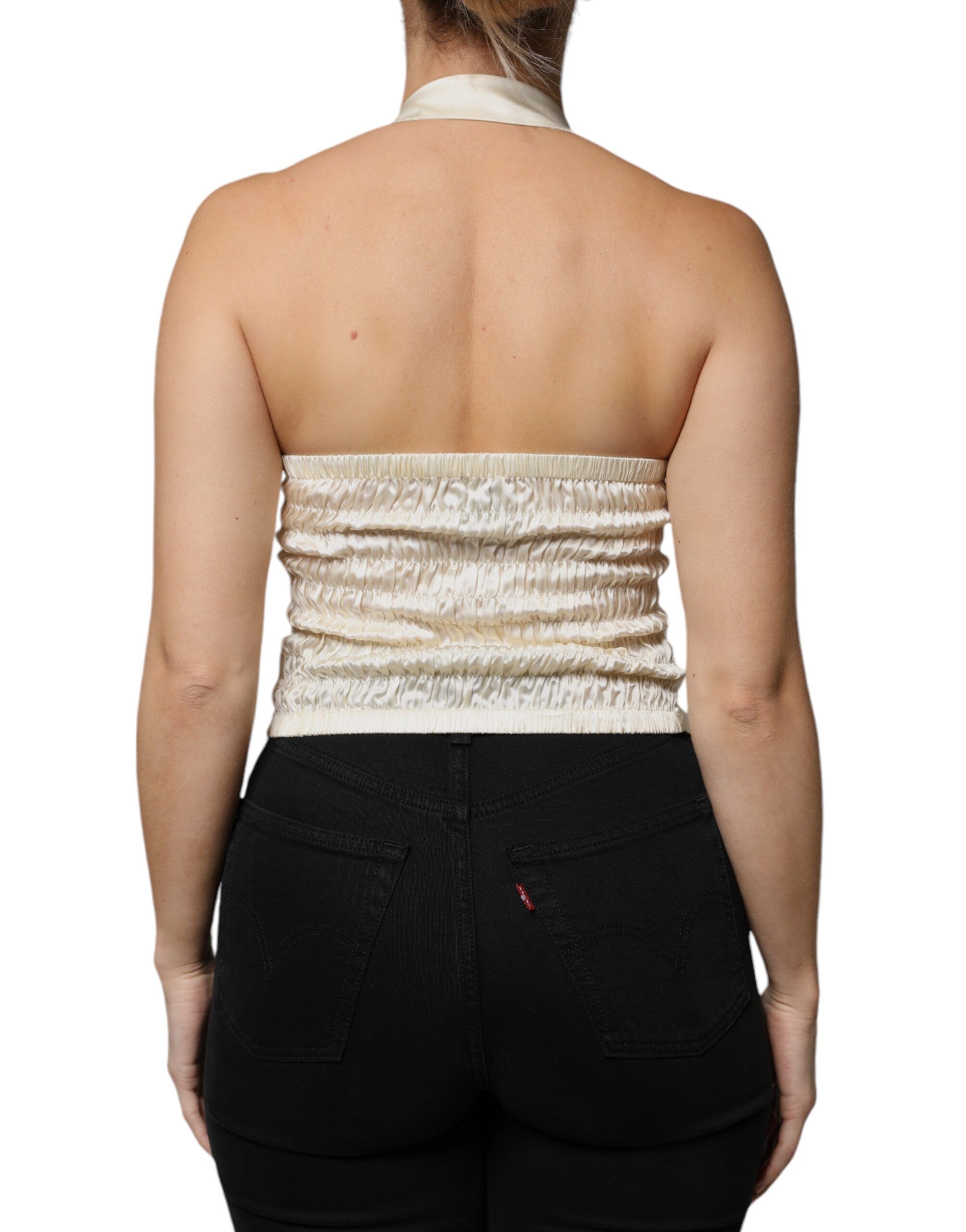 Silk Sleeveless Buttoned Halter Women's Top (Pre-Owned) - L'Autre Chose - Modalova