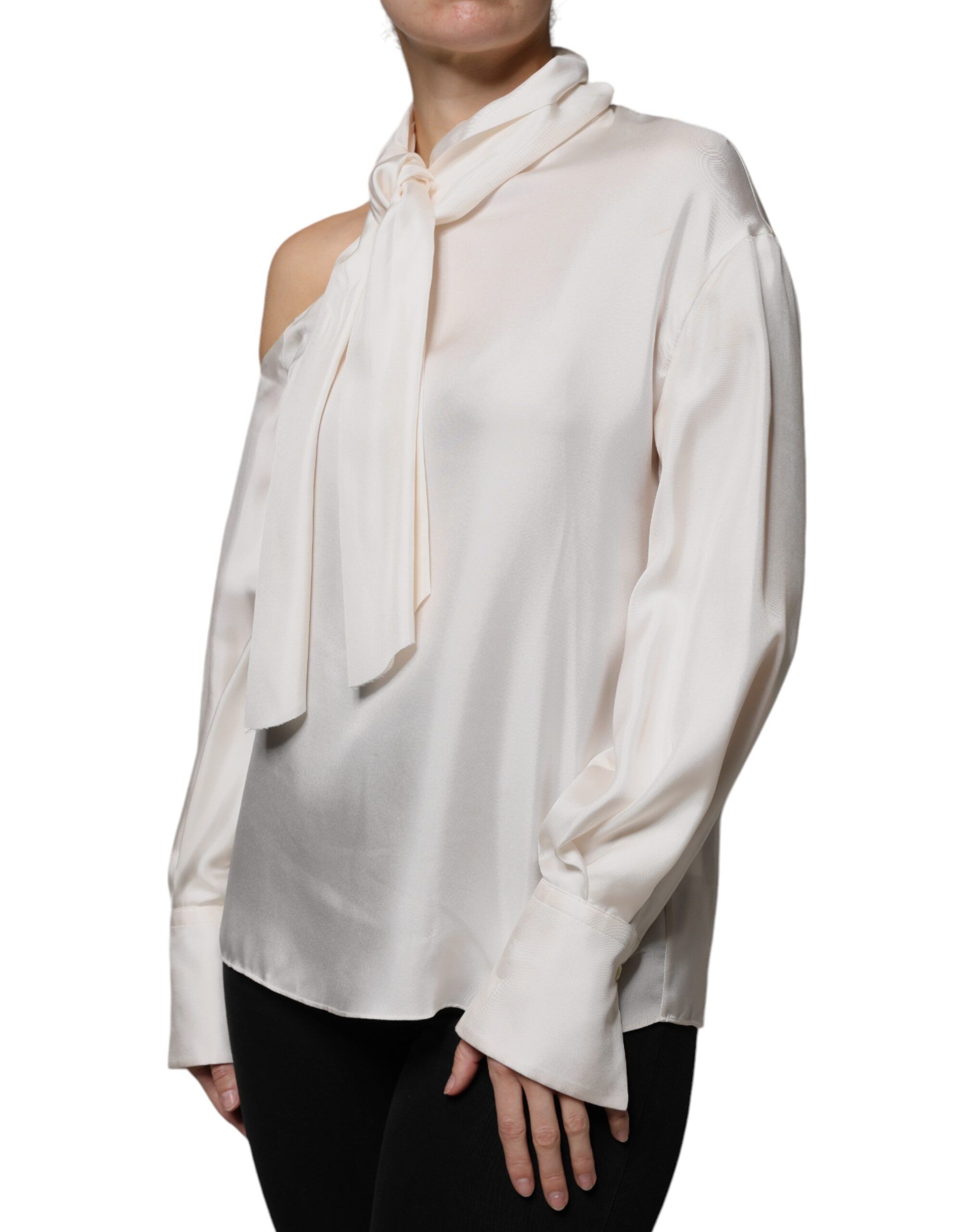 Silk Ascot Collared Long Sleeves Women's Top (Pre-Owned) - Brunello Cucinelli - Modalova