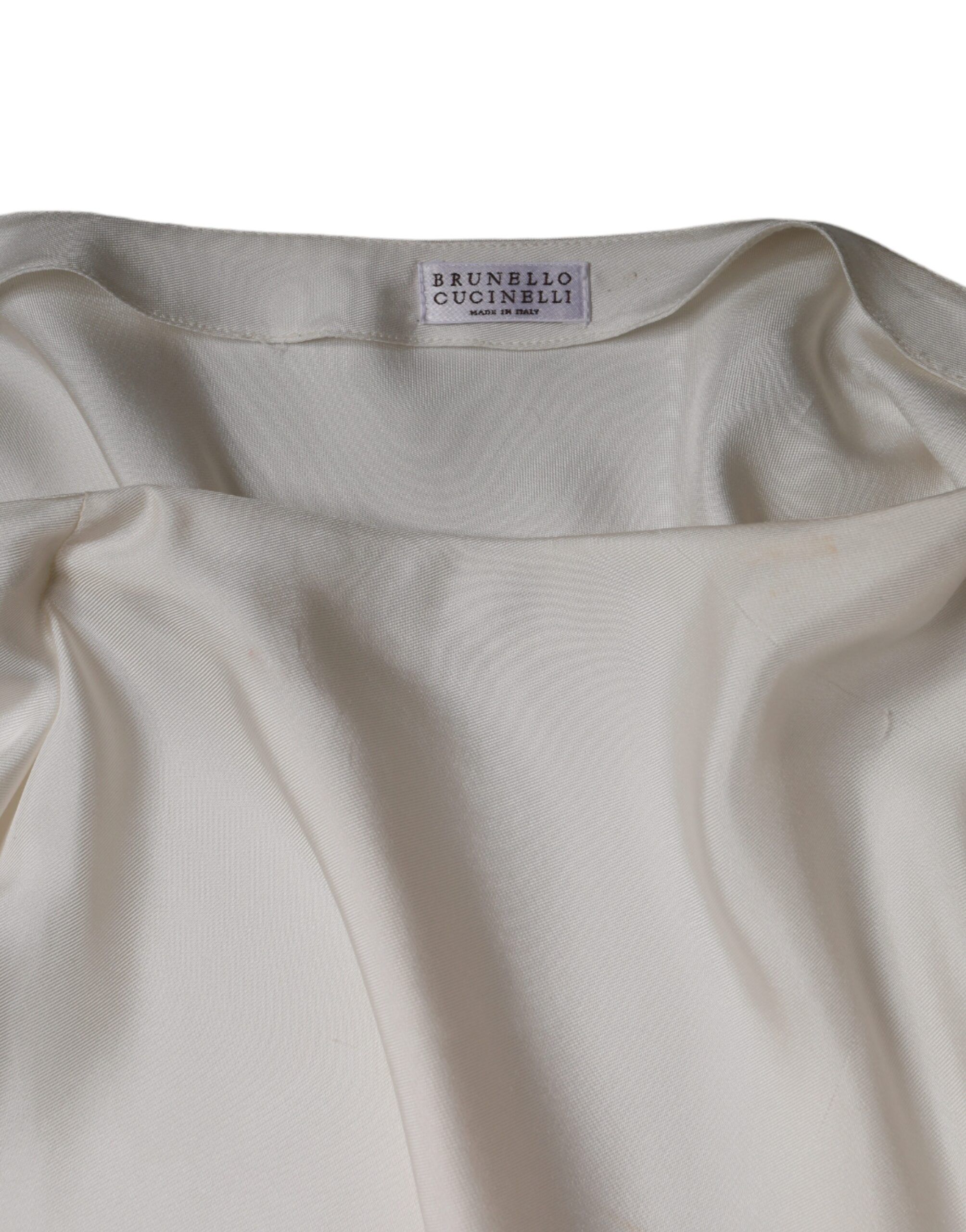 Silk Ascot Collared Long Sleeves Women's Top (Pre-Owned) - Brunello Cucinelli - Modalova