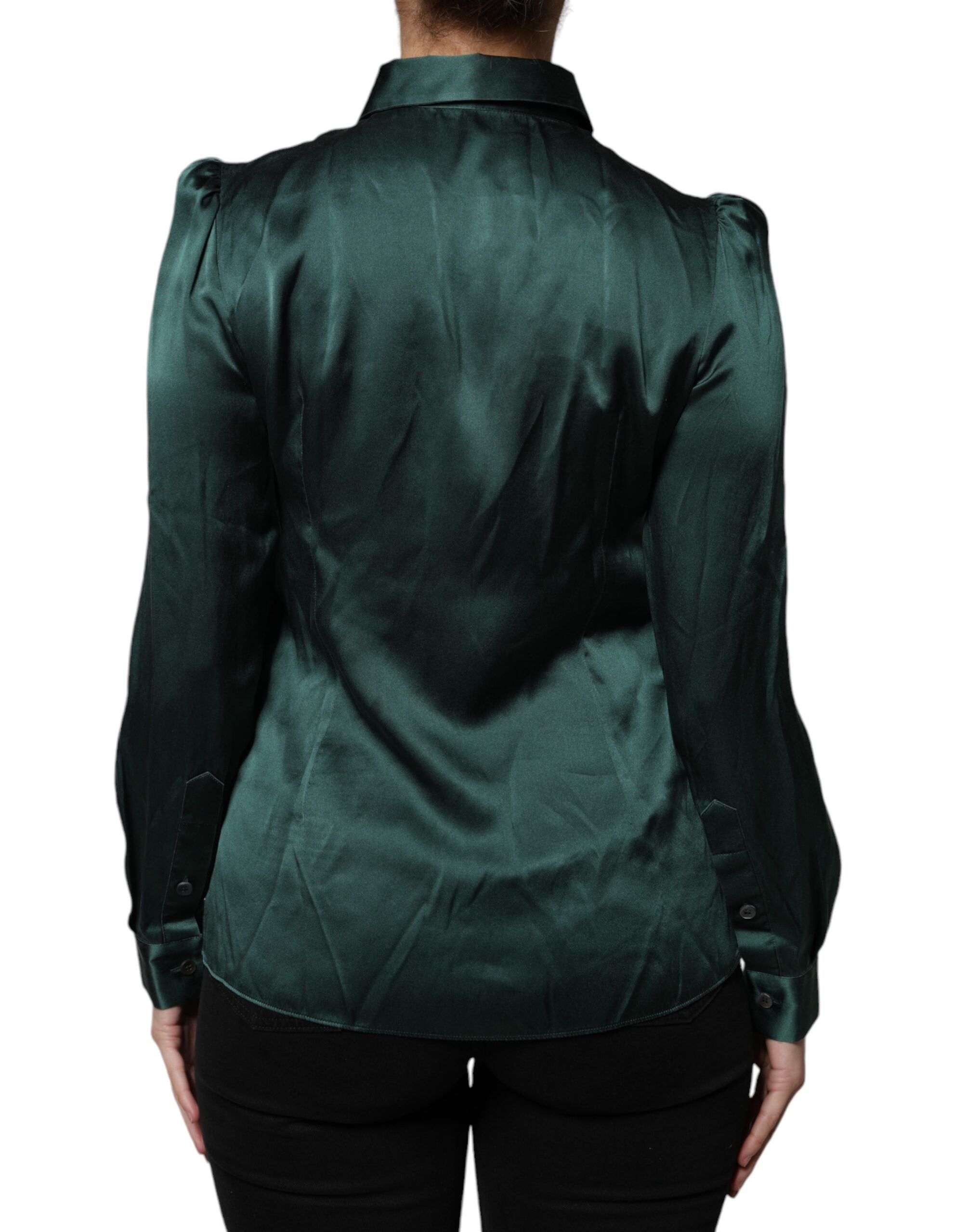 Silk Button Down Long Sleeves Blouse Women's Top - Dolce & Gabbana - Modalova