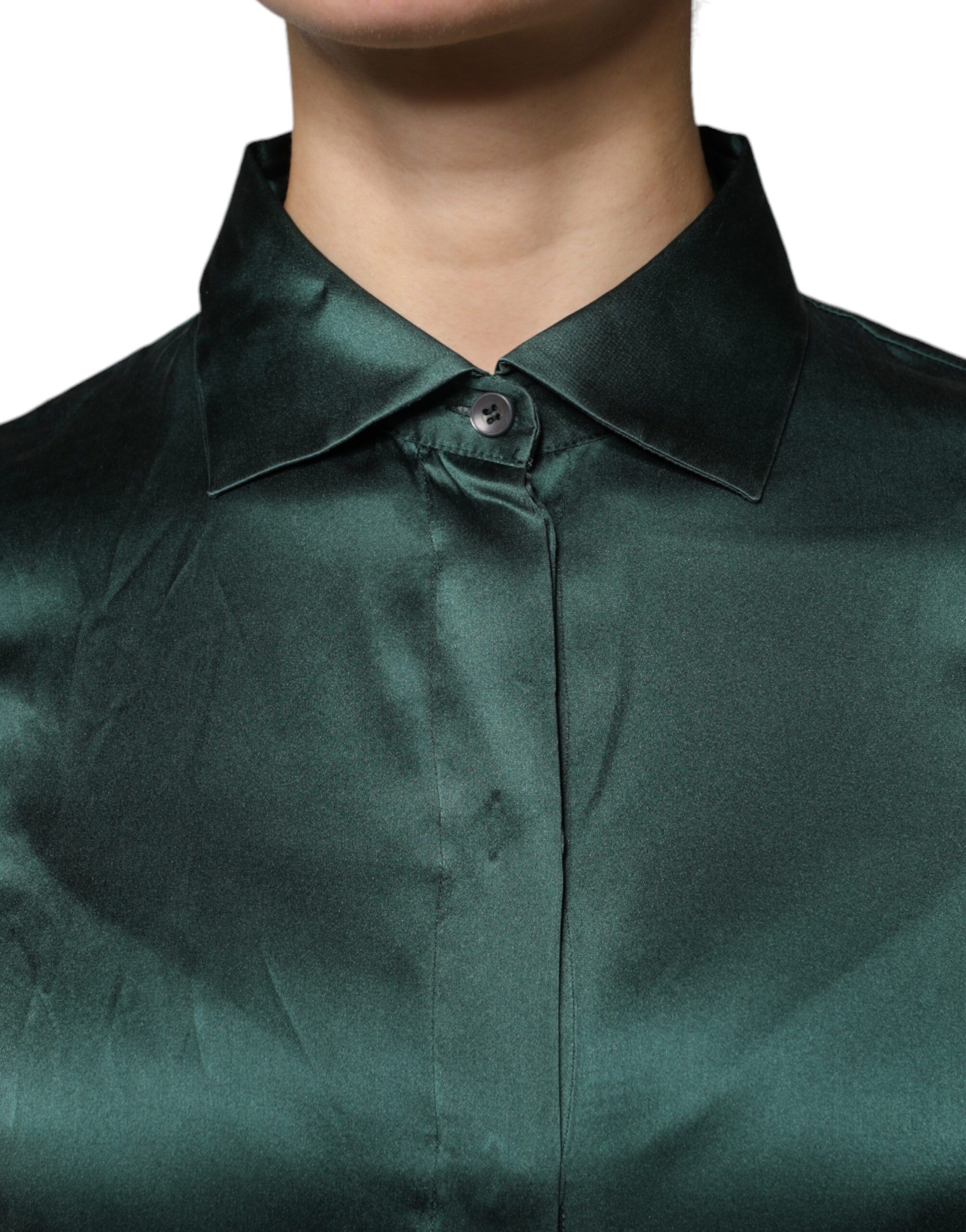 Silk Button Down Long Sleeves Blouse Women's Top - Dolce & Gabbana - Modalova