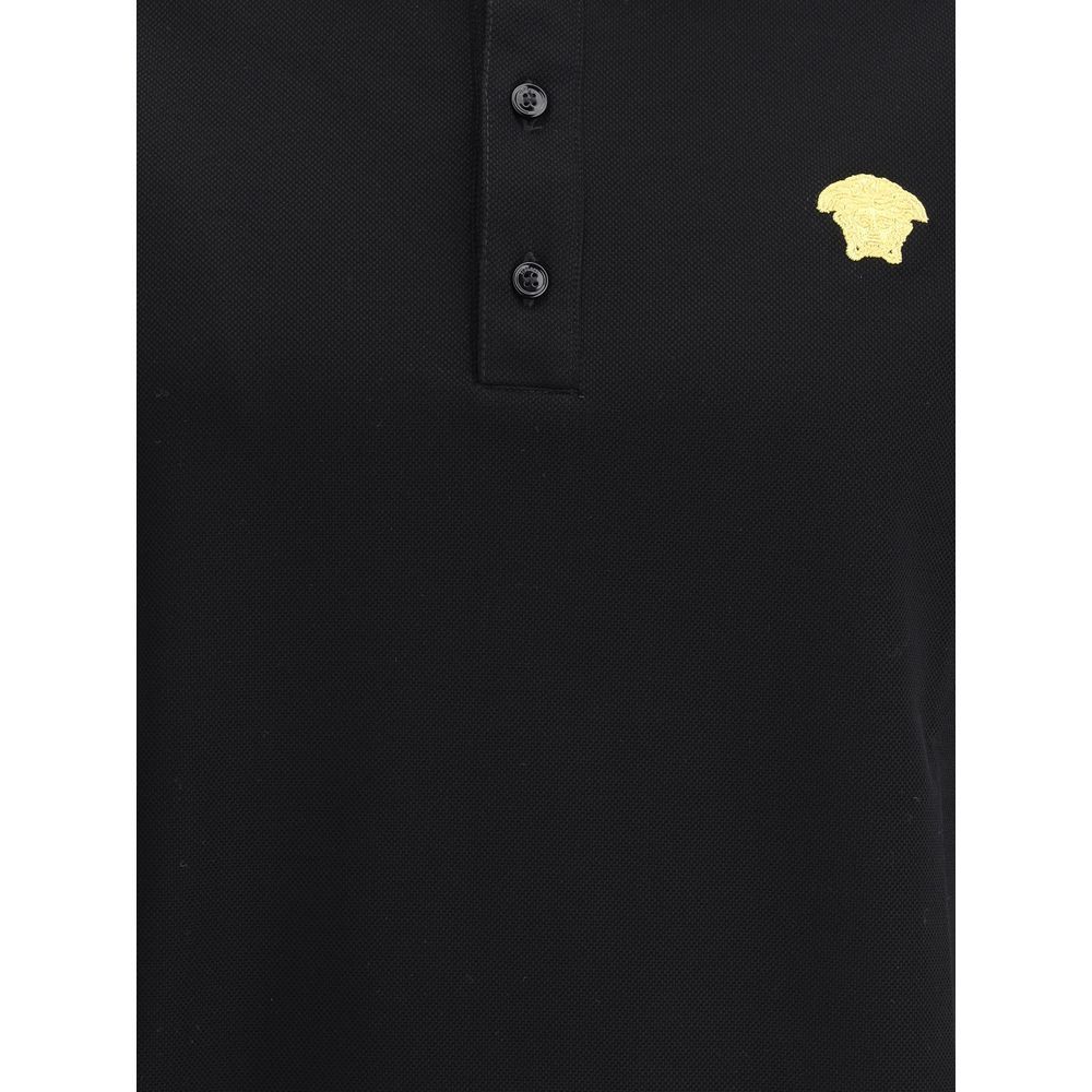 Cotton Polo Men's Shirt - Versace - Modalova