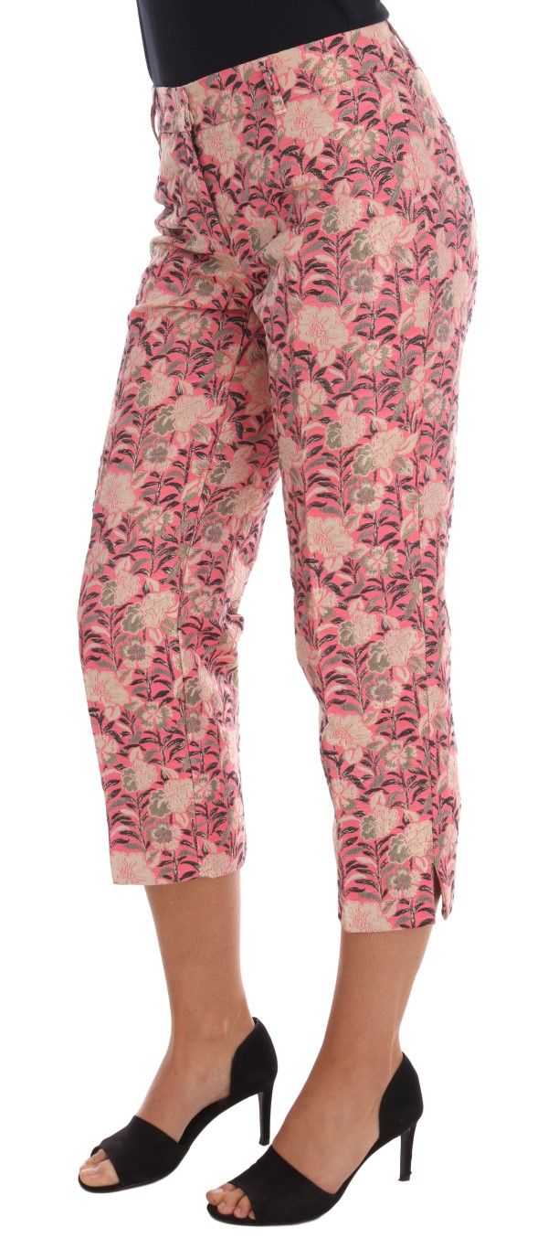 Pink Floral Brocade Capri Women's Pants - Dolce & Gabbana - Modalova