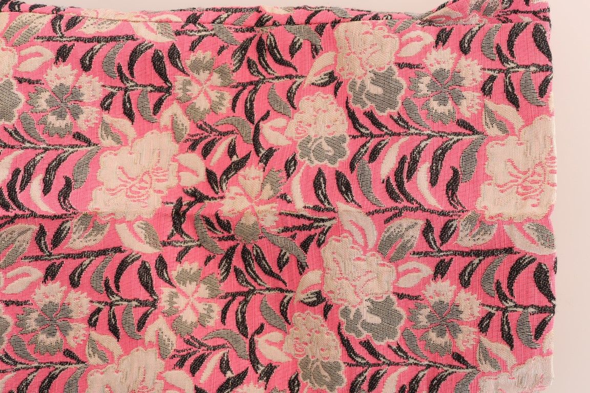 Pink Floral Brocade Capri Women's Pants - Dolce & Gabbana - Modalova
