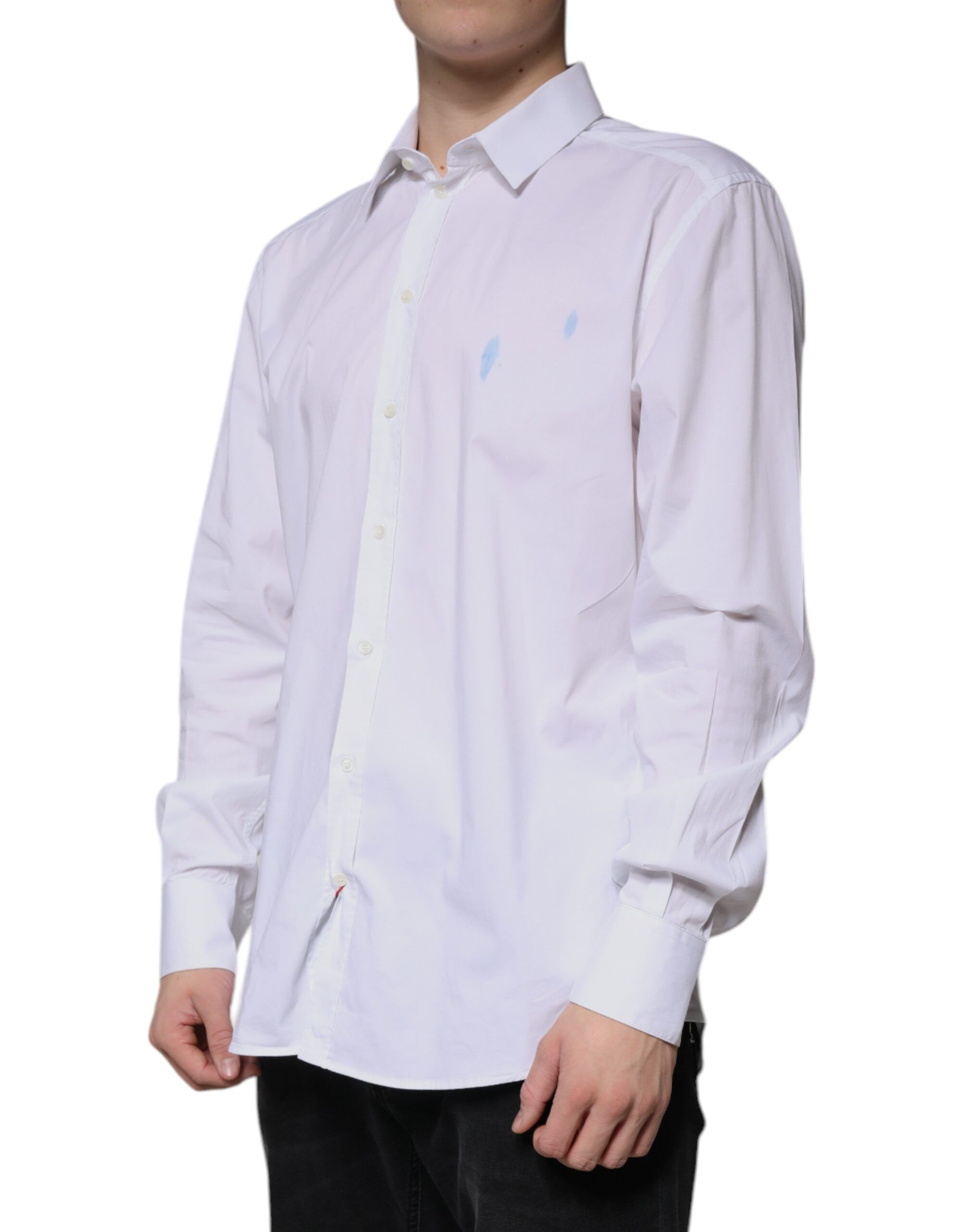 Cotton Long Sleeve GOLD Dress Men's Shirt (Pre-Owned) - Dolce & Gabbana - Modalova