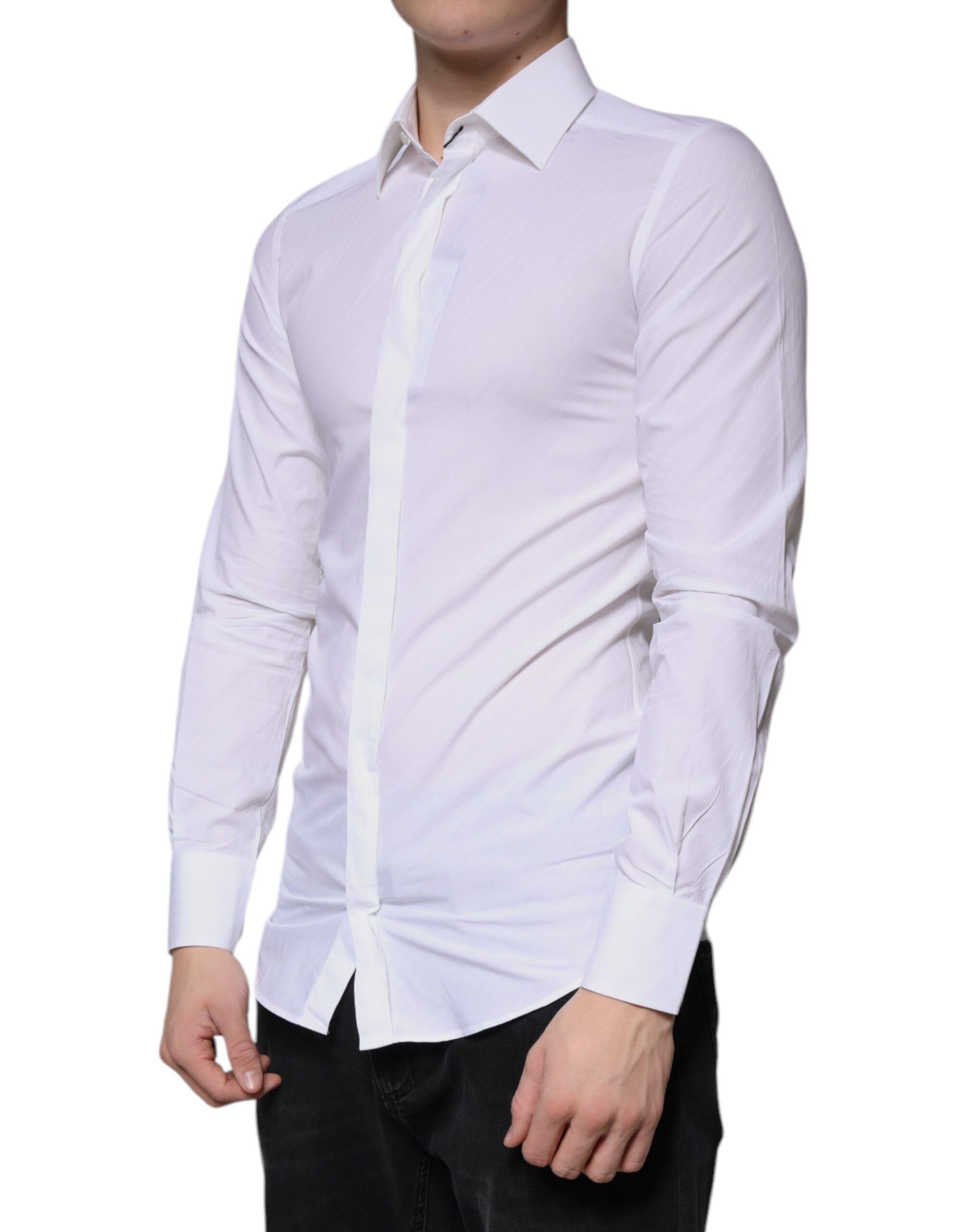 Cotton Long Sleeve GOLD Dress Men's Shirt (Pre-Owned) - Dolce & Gabbana - Modalova