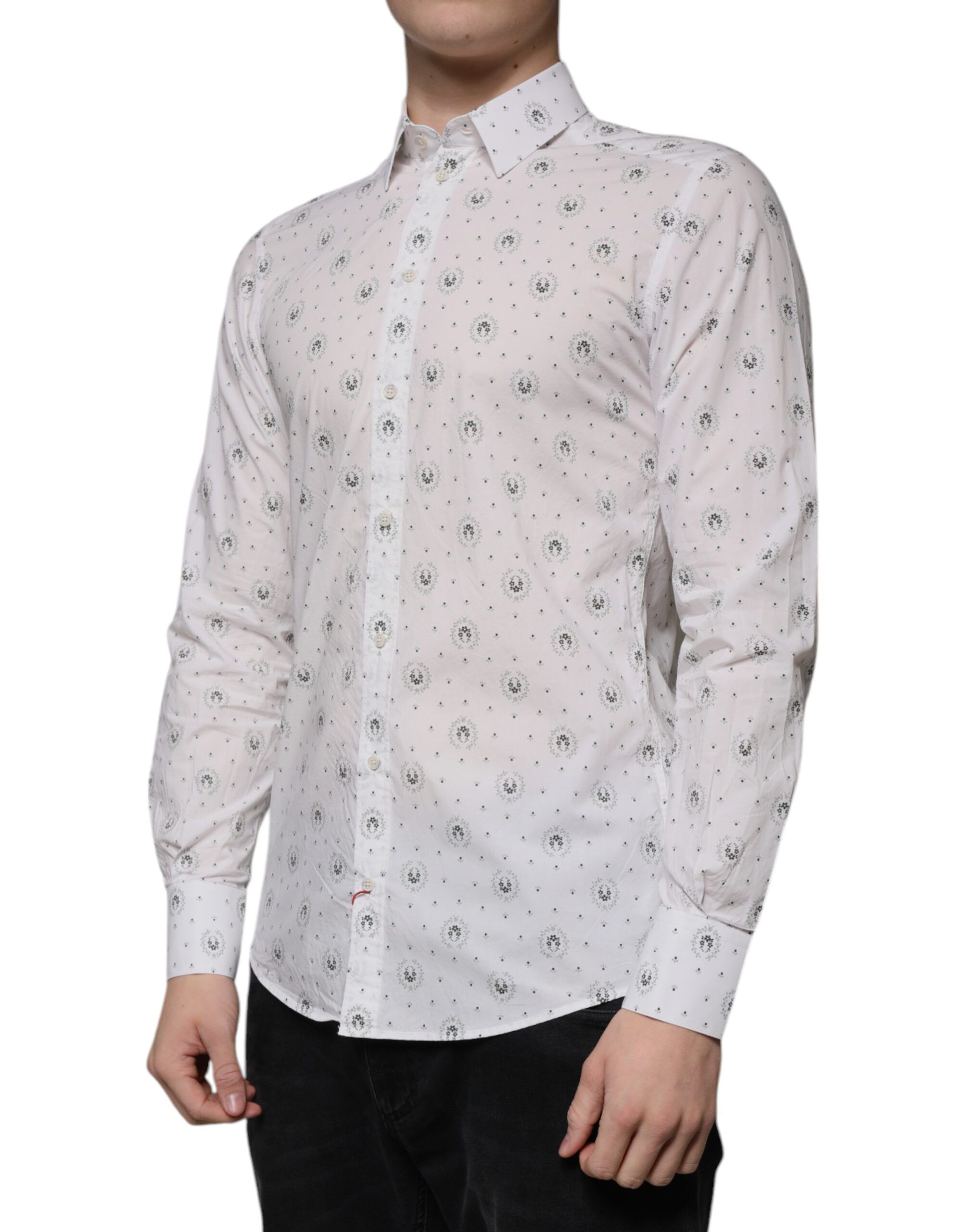 Printed Cotton Slim Fit Men Dress Men's Shirt (Pre-Owned) - Dolce & Gabbana - Modalova