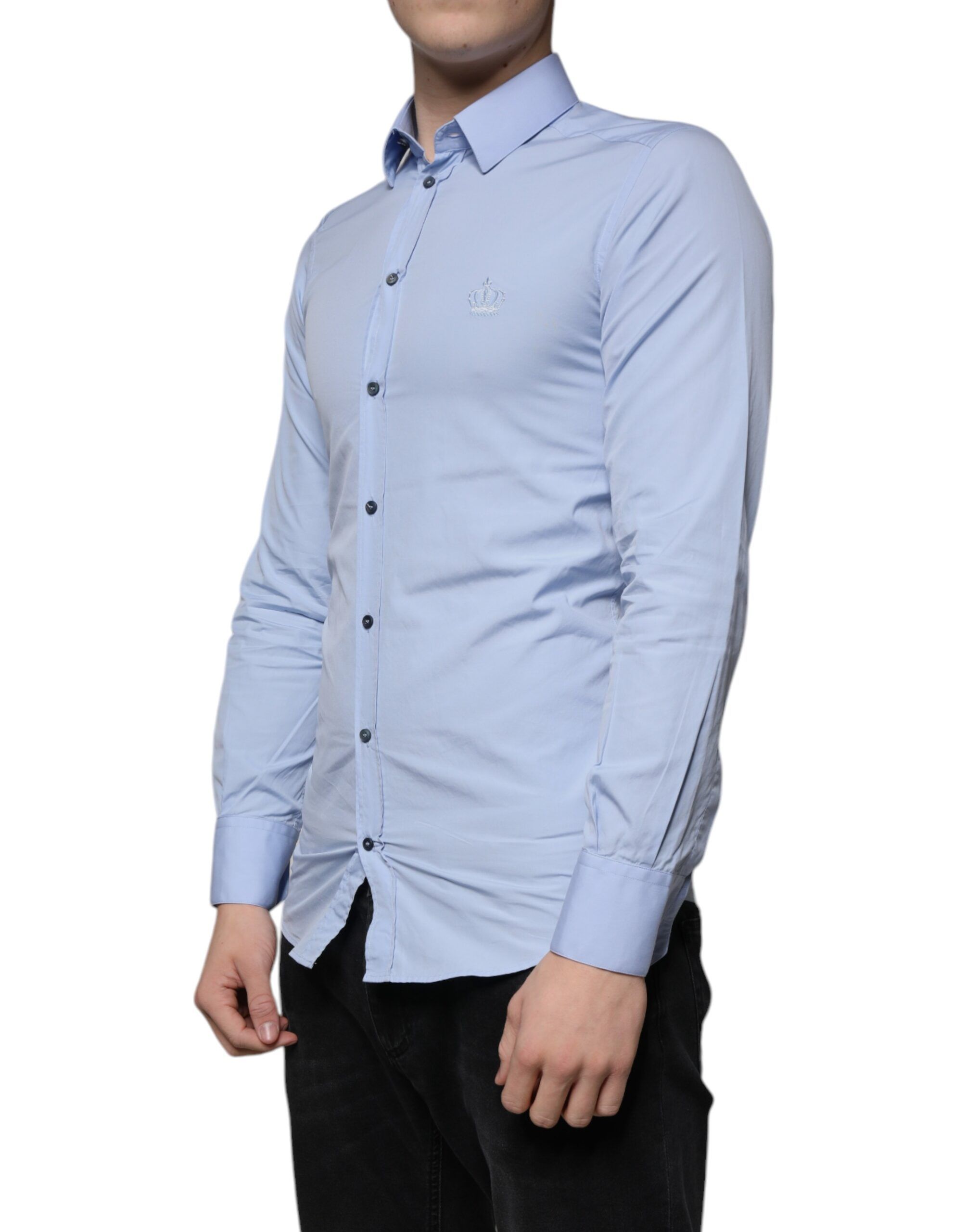 Cotton Slim Fit GOLD Dress Men's Shirt (Pre-Owned) - Dolce & Gabbana - Modalova