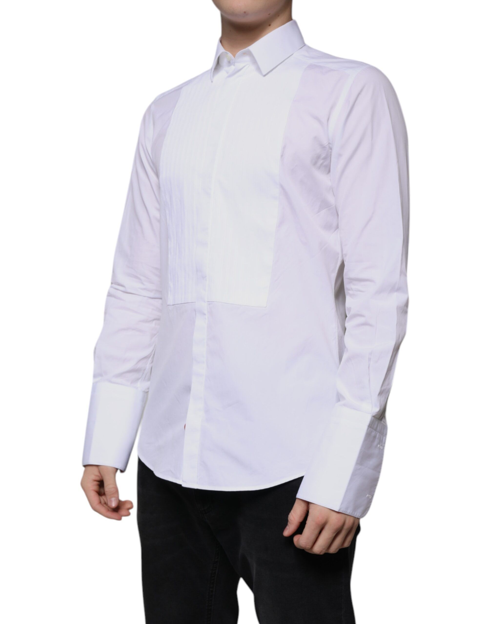 Bib Cotton Poplin GOLD Men Formal Men's Shirt (Pre-Owned) - Dolce & Gabbana - Modalova