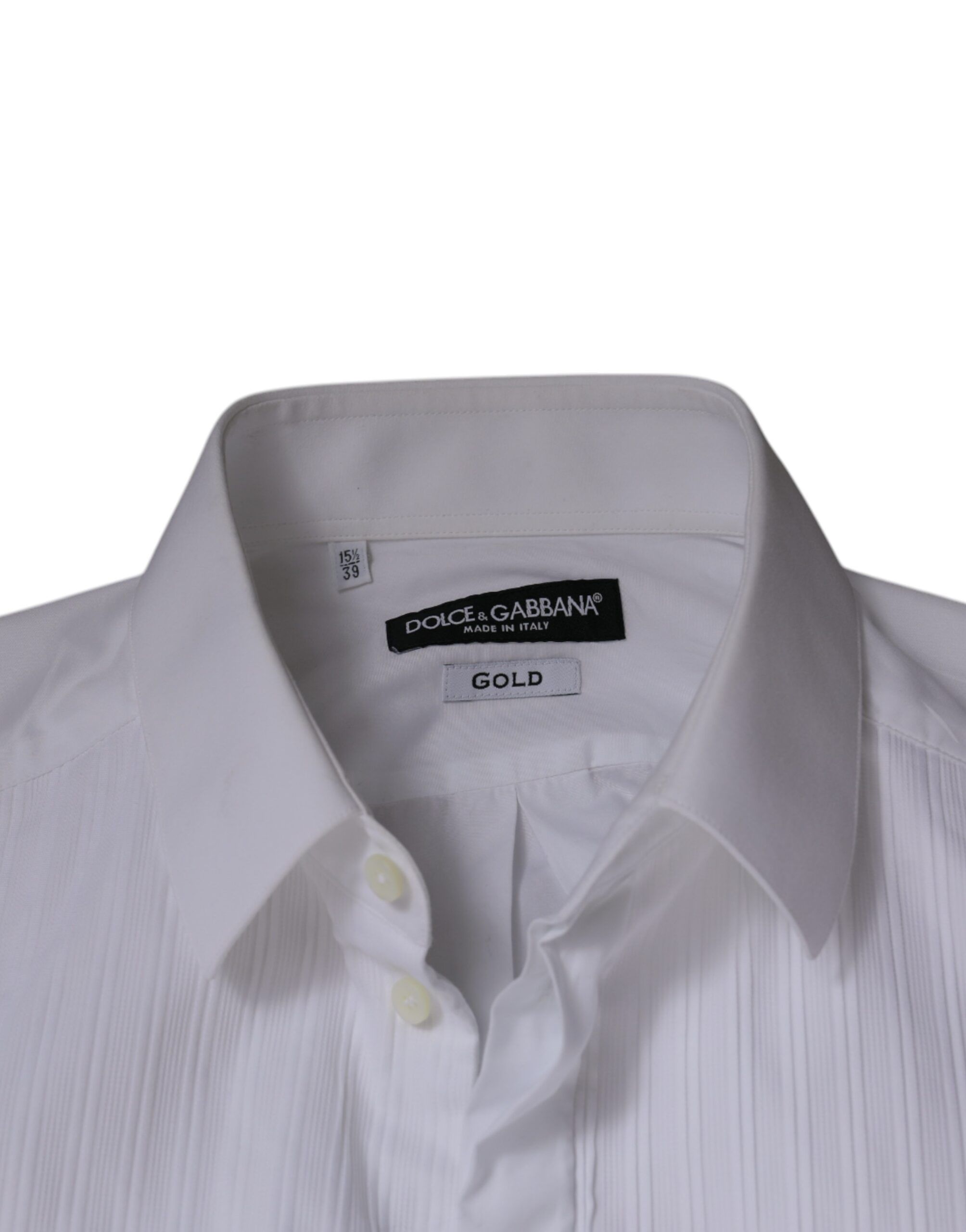Bib Cotton Poplin GOLD Men Formal Men's Shirt (Pre-Owned) - Dolce & Gabbana - Modalova