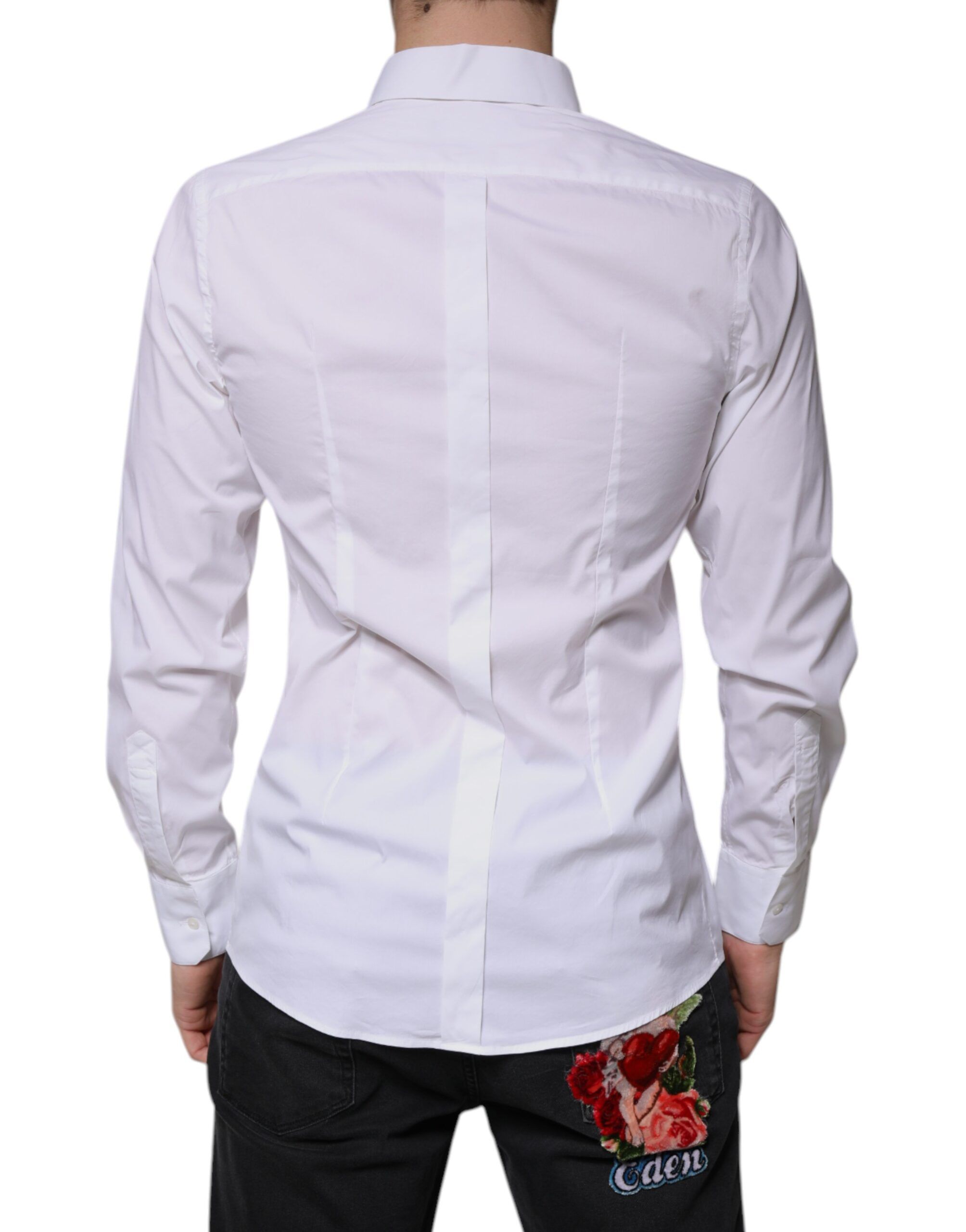 Cotton Long Sleeve GOLD Dress Men's Shirt (Pre-Owned) - Dolce & Gabbana - Modalova