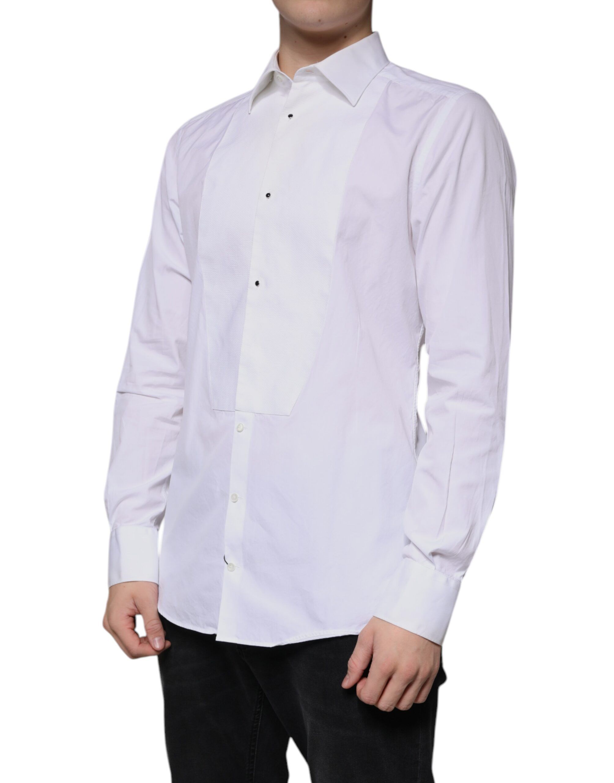 Bib Cotton Poplin GOLD Men Formal Men's Shirt (Pre-Owned) - Dolce & Gabbana - Modalova