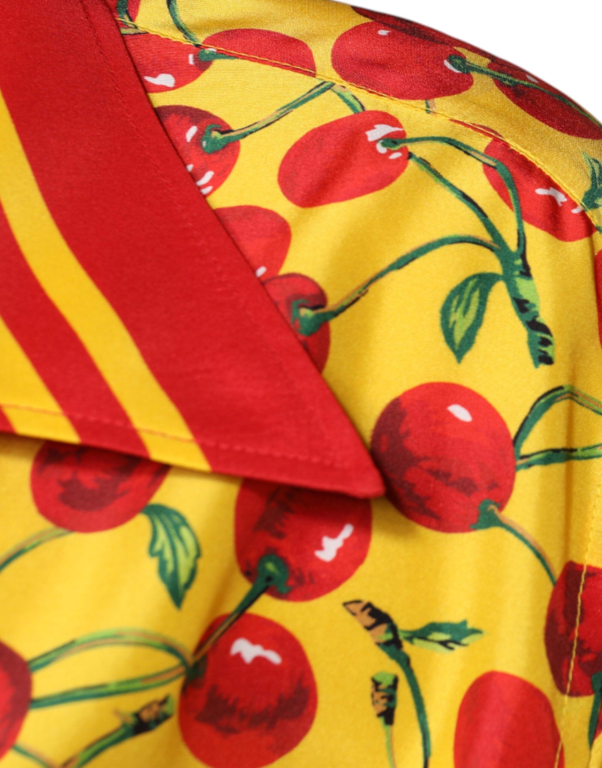 Cherry Button Down Silk Casual Men's Shirt - Dolce & Gabbana - Modalova
