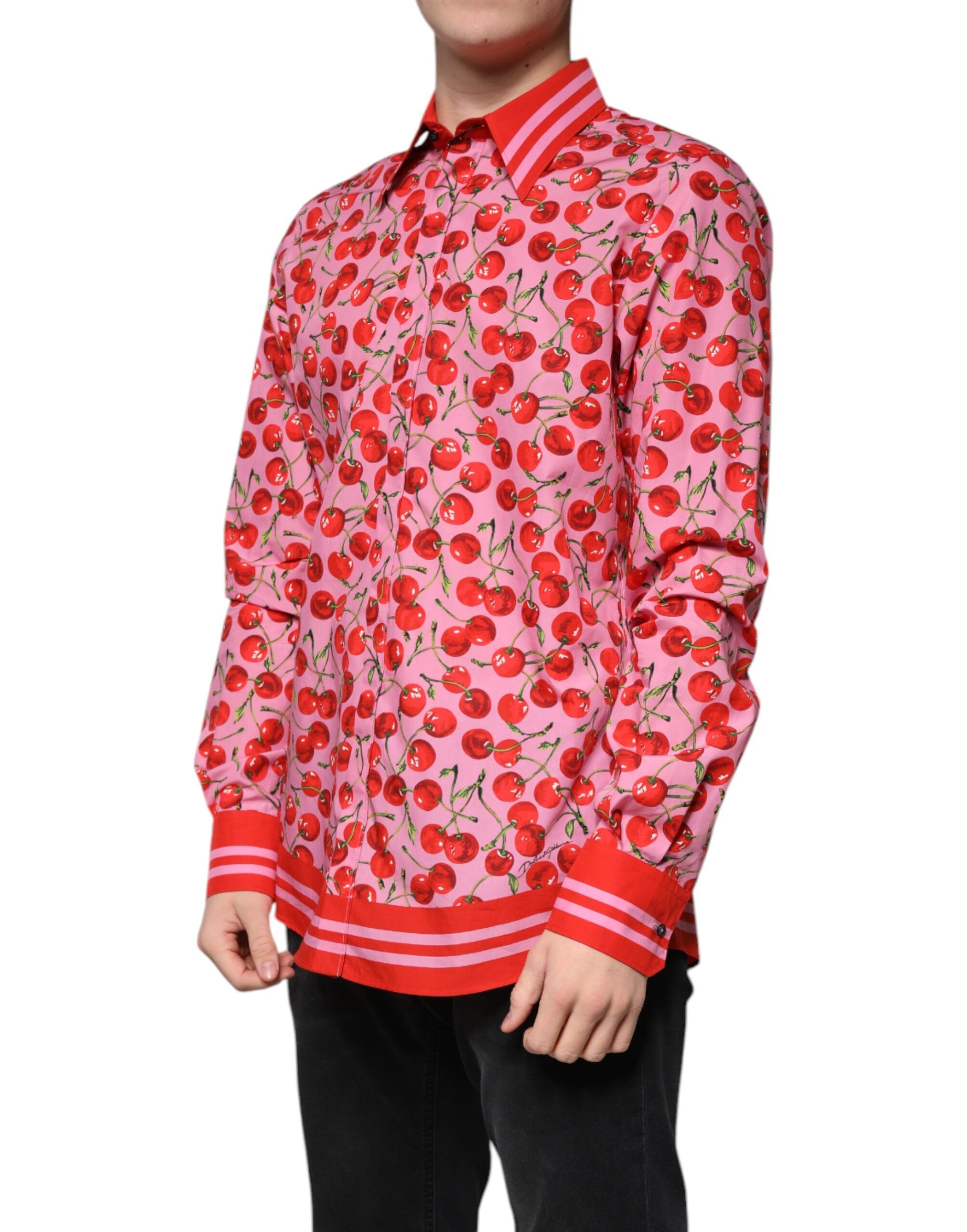 Cherry Cotton Formal MARTINI Dress Men's Shirt - Dolce & Gabbana - Modalova