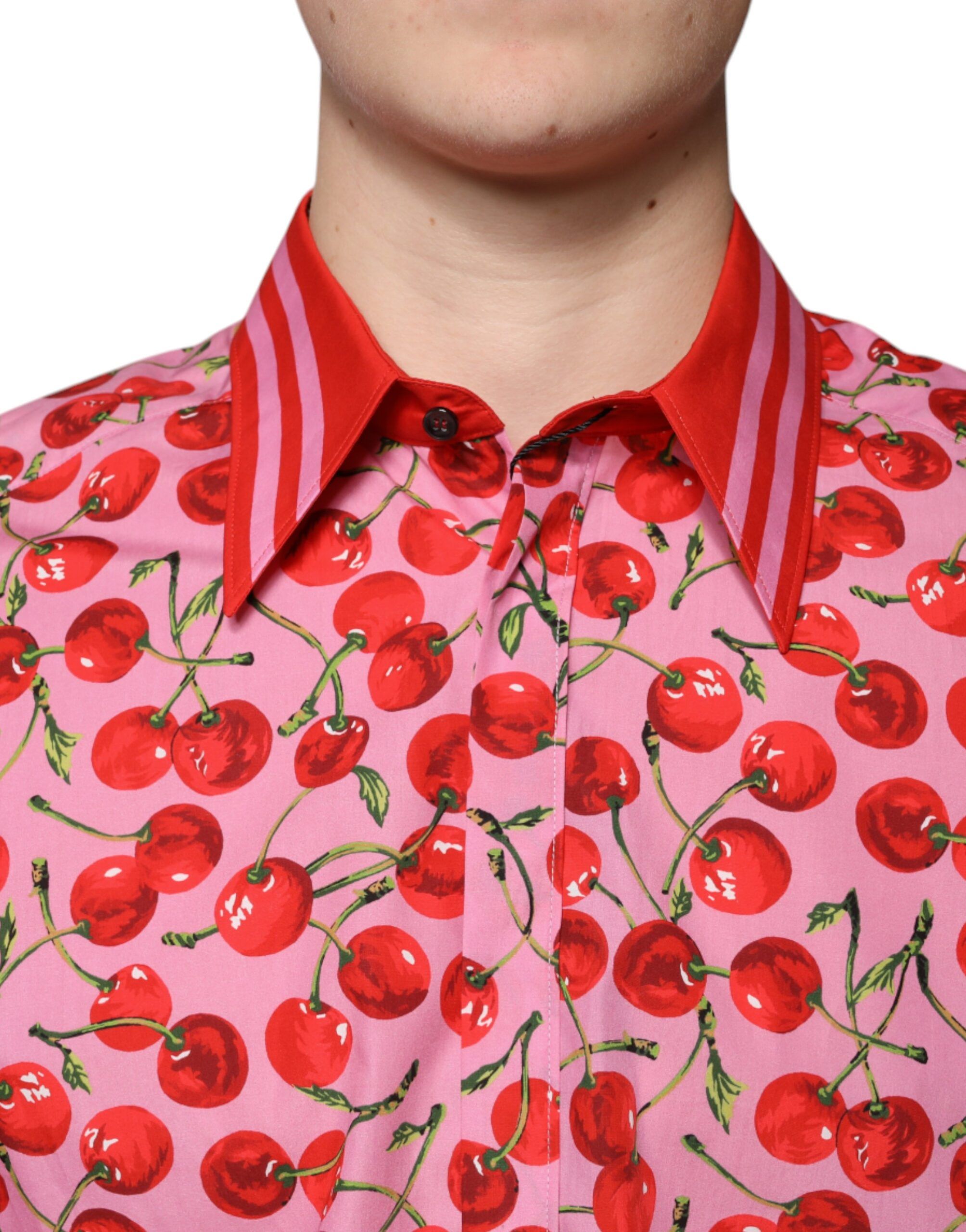 Cherry Cotton Formal MARTINI Dress Men's Shirt - Dolce & Gabbana - Modalova