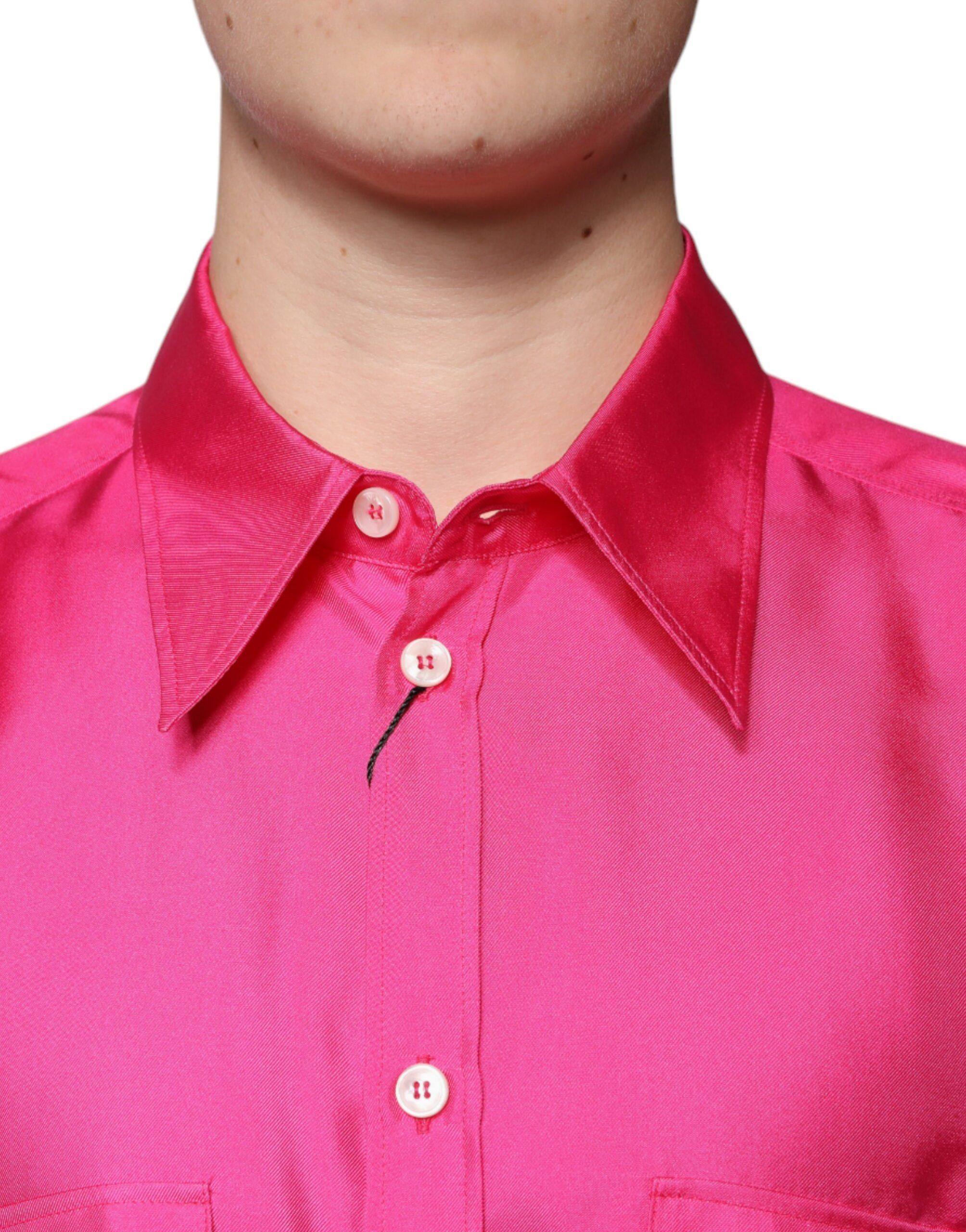 Silk Collared Button Down Men Men's Shirt - Dolce & Gabbana - Modalova