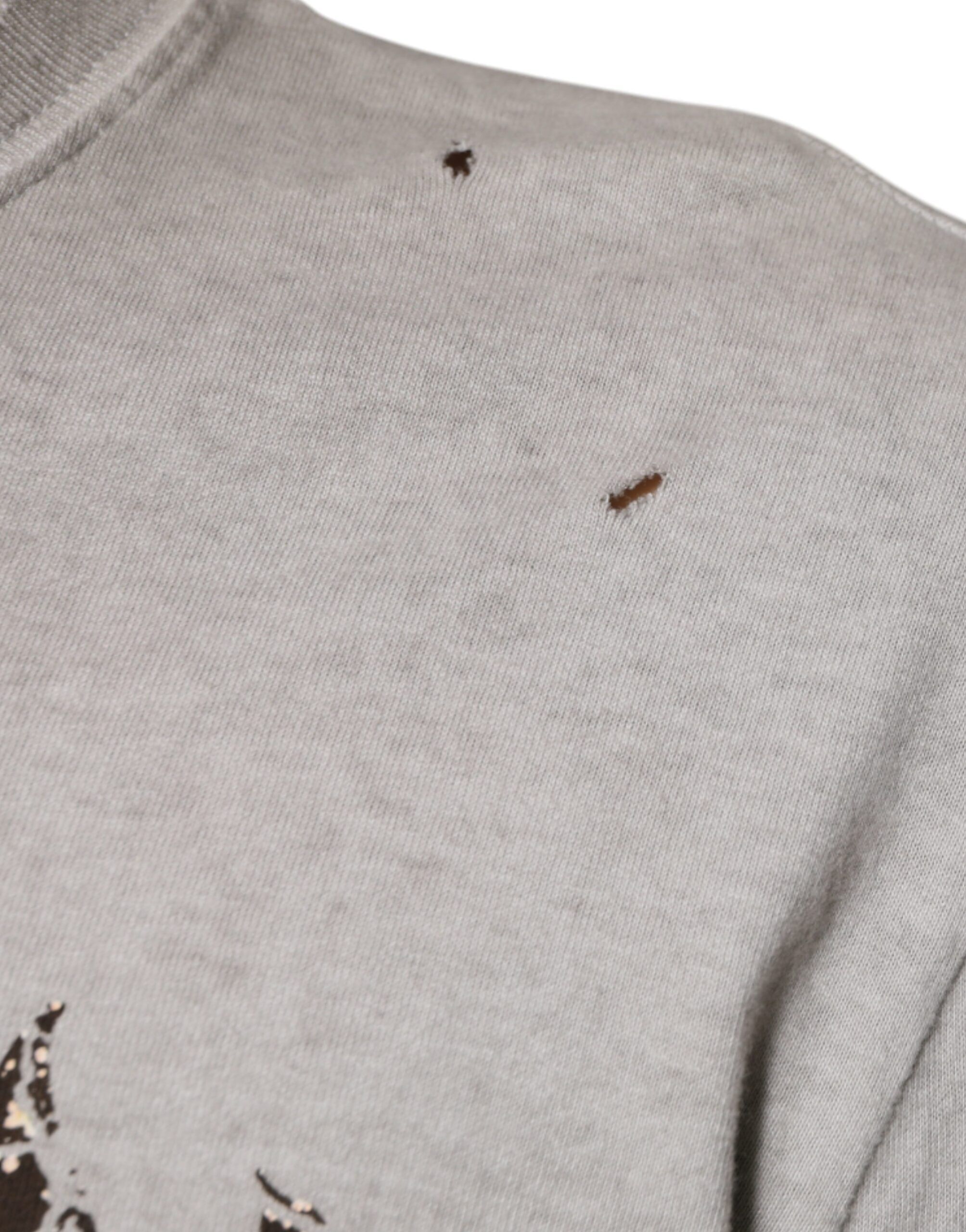 Printed Cotton Crewneck Pullover Men's Sweater - Dolce & Gabbana - Modalova