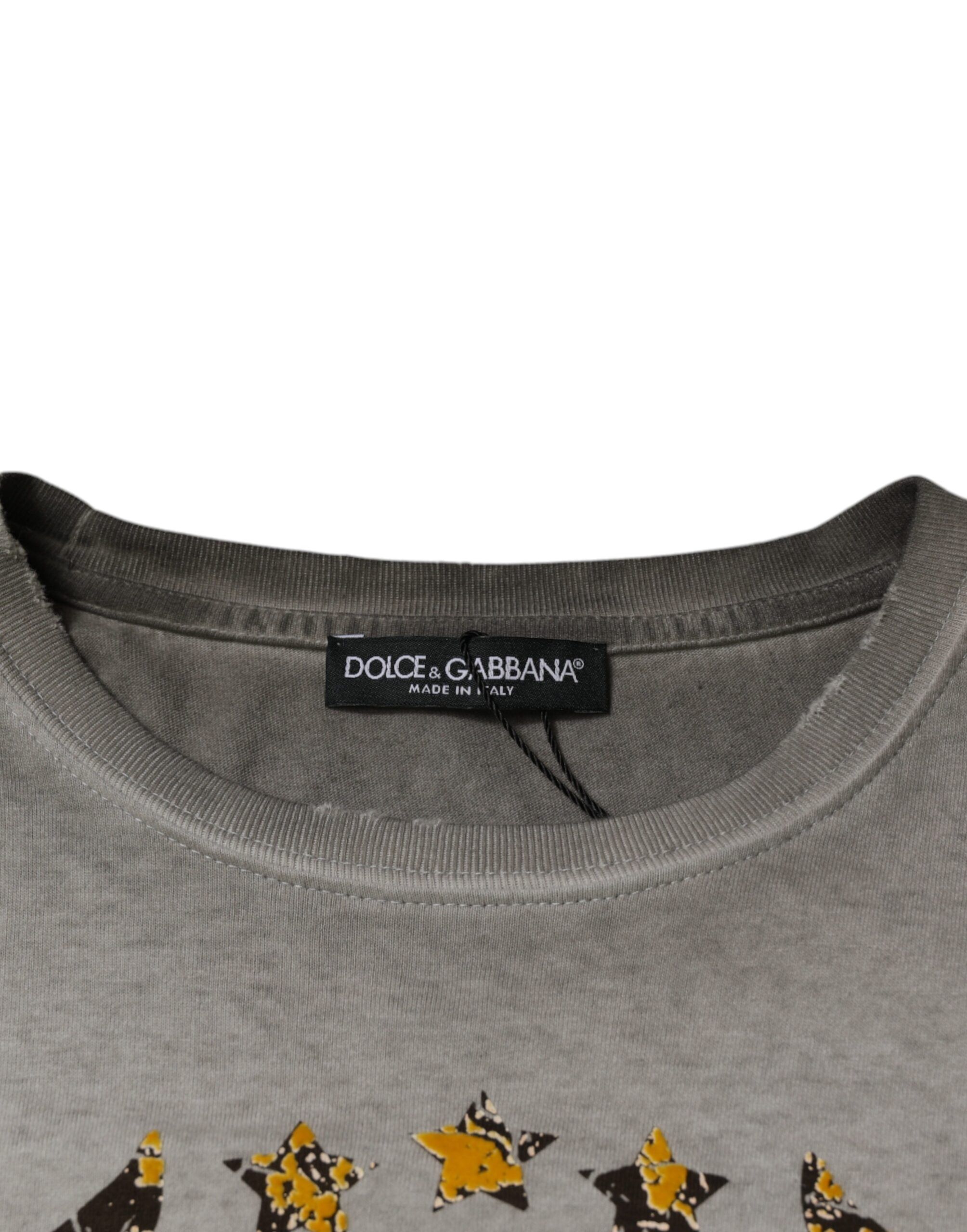 Printed Cotton Crewneck Pullover Men's Sweater - Dolce & Gabbana - Modalova